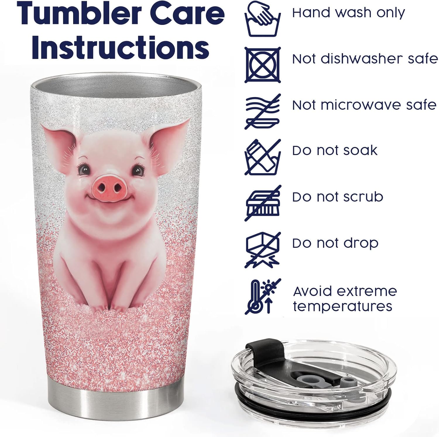 Just a Girl Who Loves Pigs Tumbler with Lid 20oz