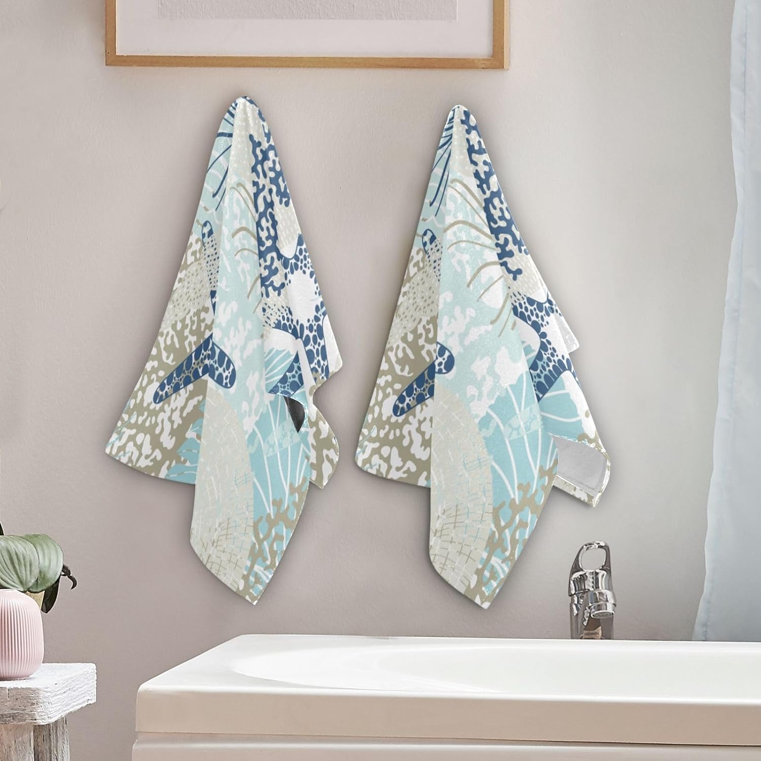Kenadvi Nautical Hand Towels Set - 2 x 14 x 28