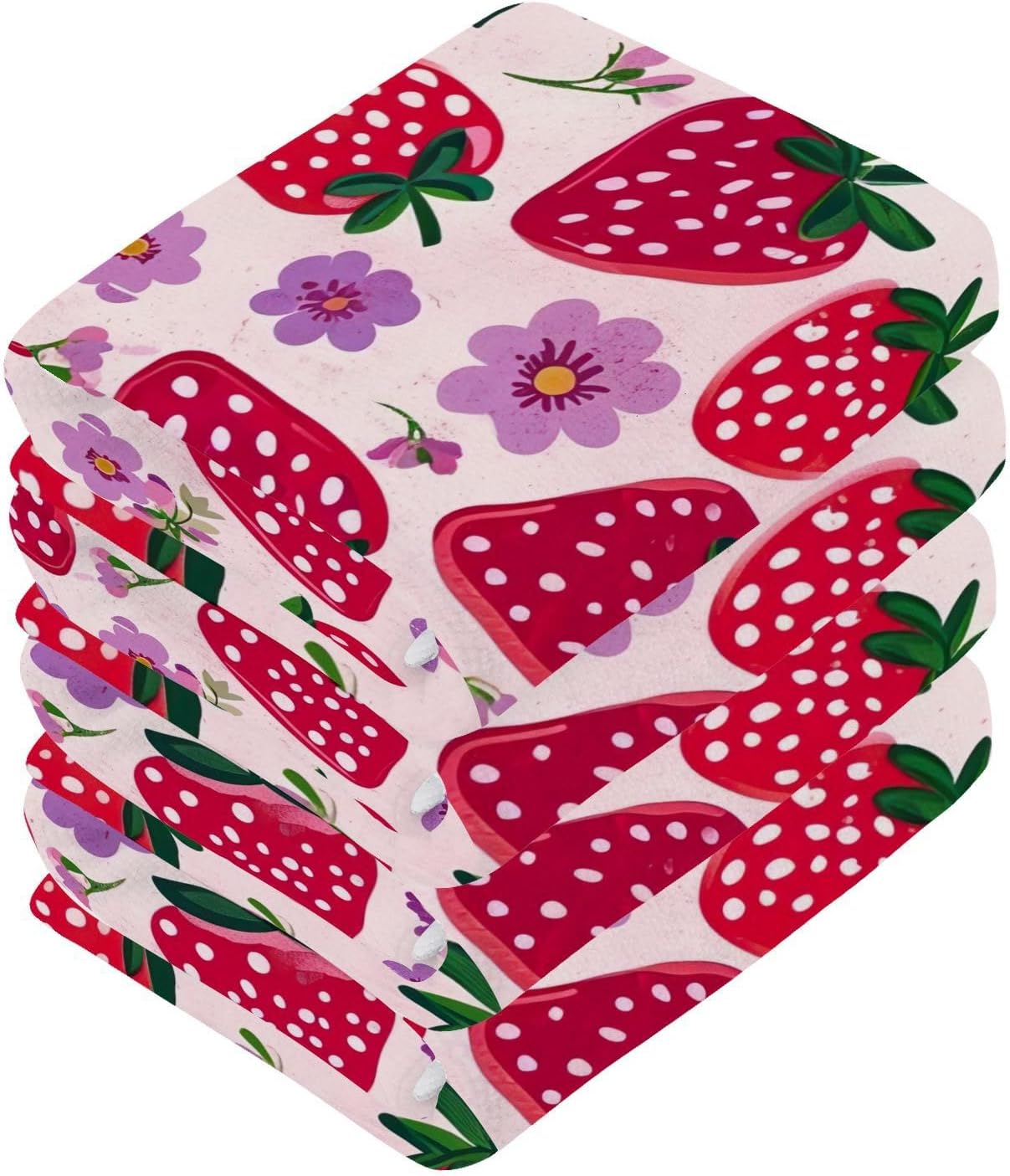 Strawberry Pure Cotton Washcloth Set Original Design