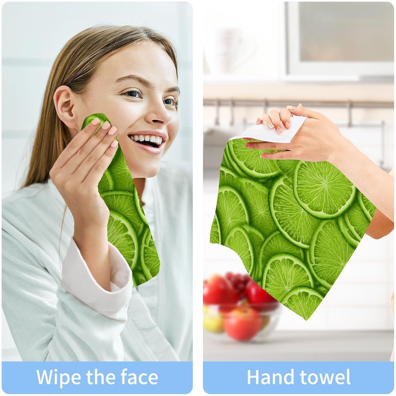 Gentle Gifting Set of 4 Soft 12x12 Lime Cotton Washcloths