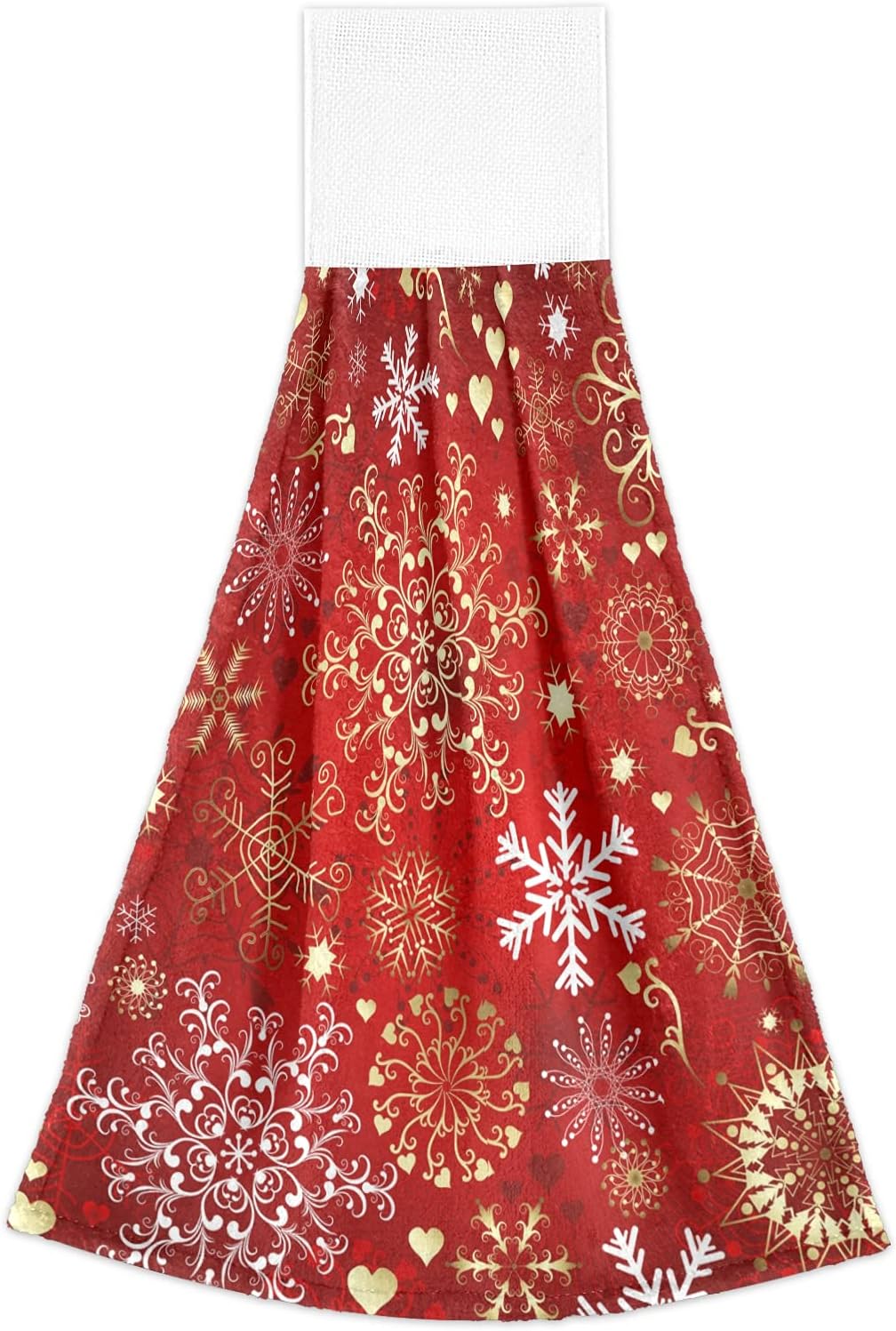 Winter Snowflake Kitchen Towels Red