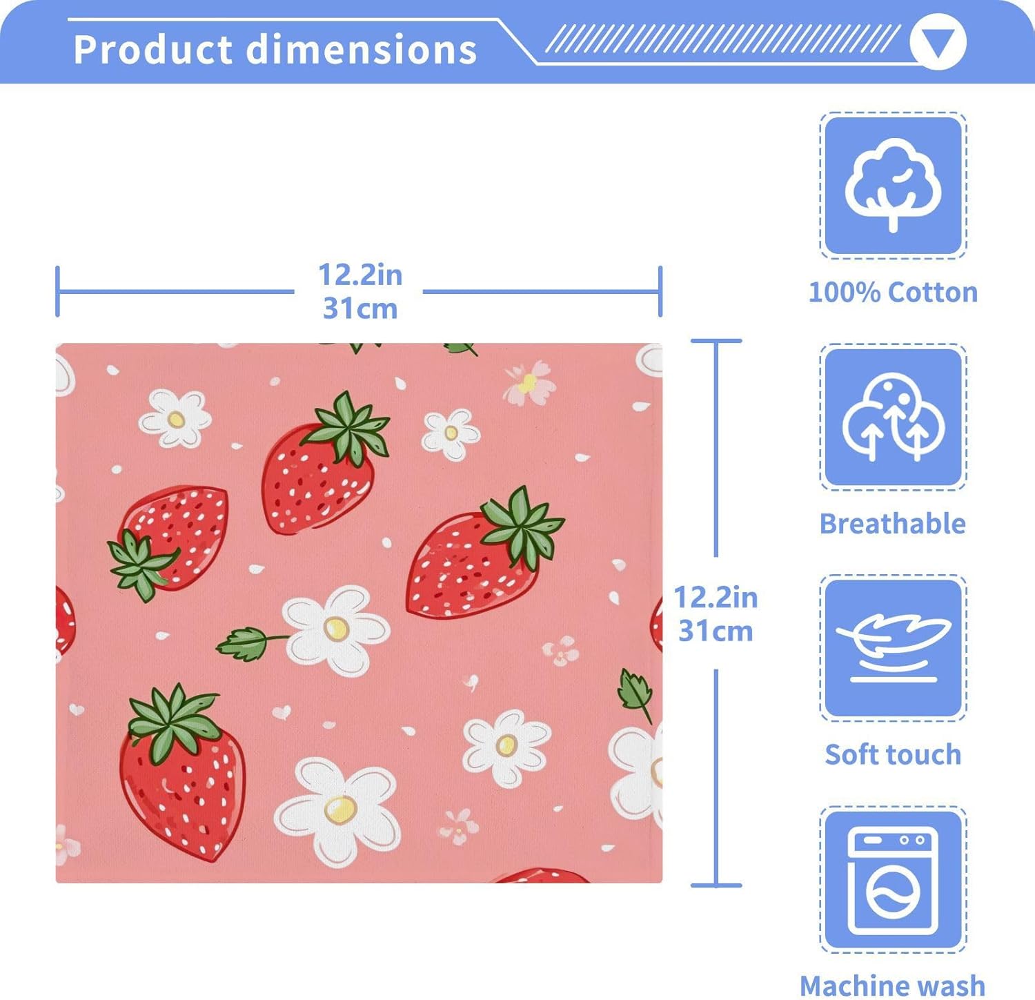 YETTASBIN Strawberry Washcloths 2 Pack 1