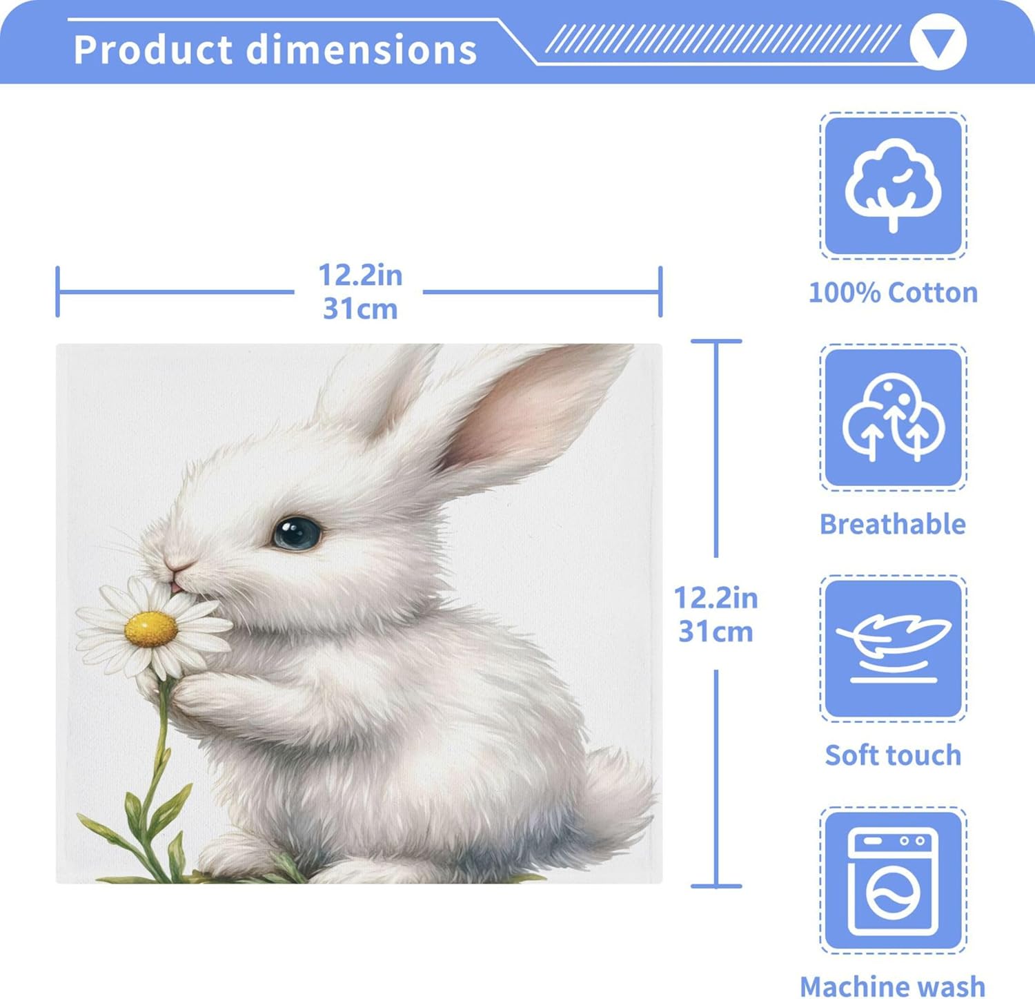 Kigai Bunny with Daisy 2 Pack Washcloths 1