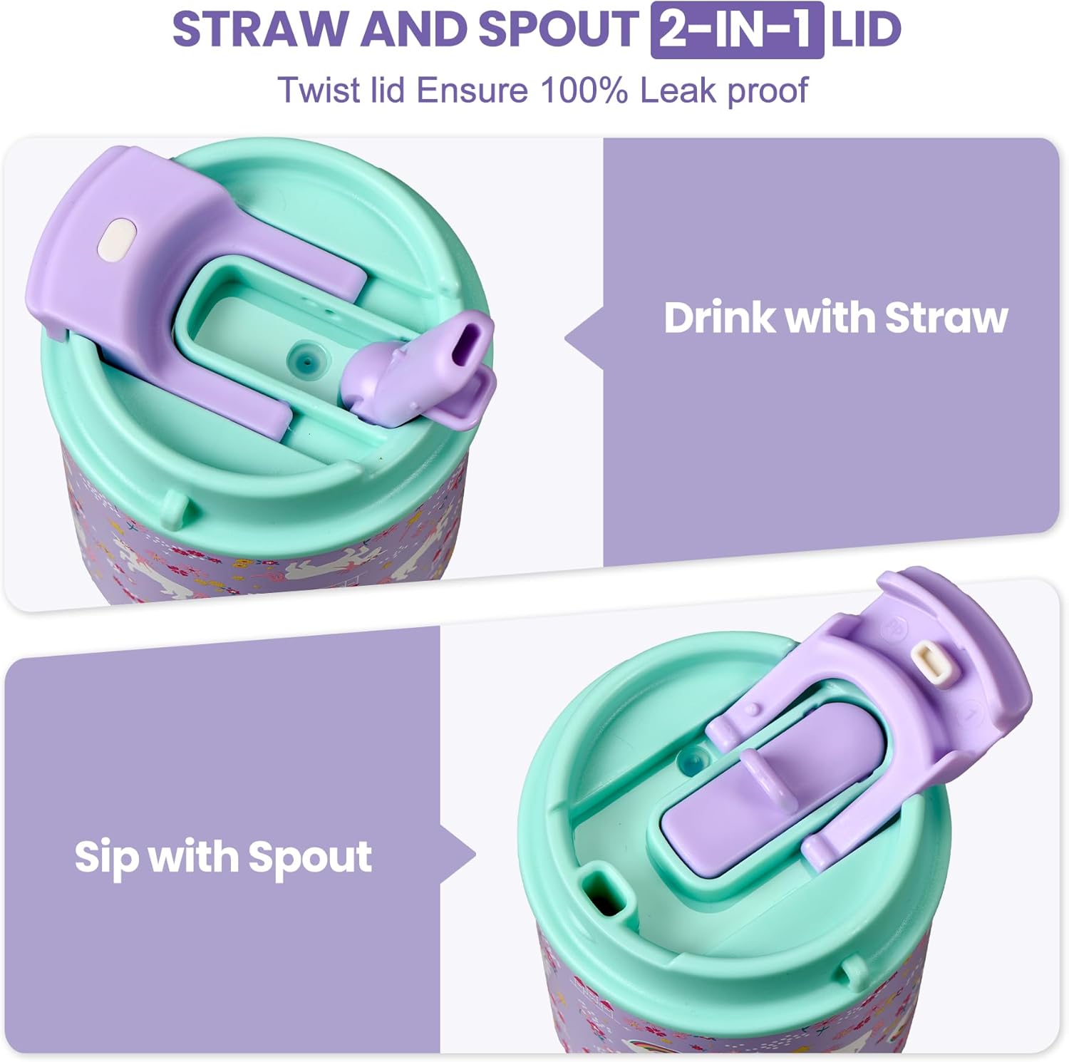 135oz Kids Insulated Tumbler with Straw 2 Pack