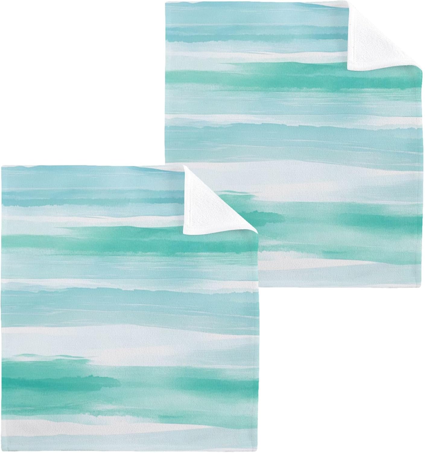 Mandarin Xigua Green Watercolor Washcloth Set