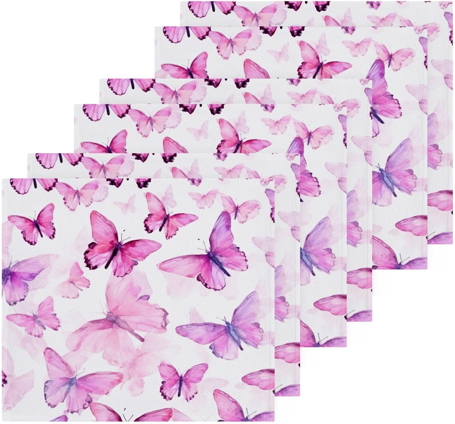 YETTASBIN Butterfly Washcloths 2-Pack Soft Absorbent Cotton Baby Face Towels