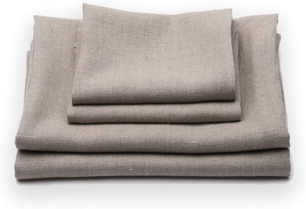 LinenMe Towels - 2 Big Bath Towels 2 Hand Towels Natural