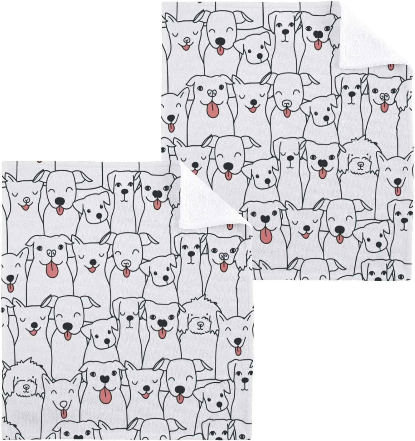 YETTASBIN Funny Dog Washcloths