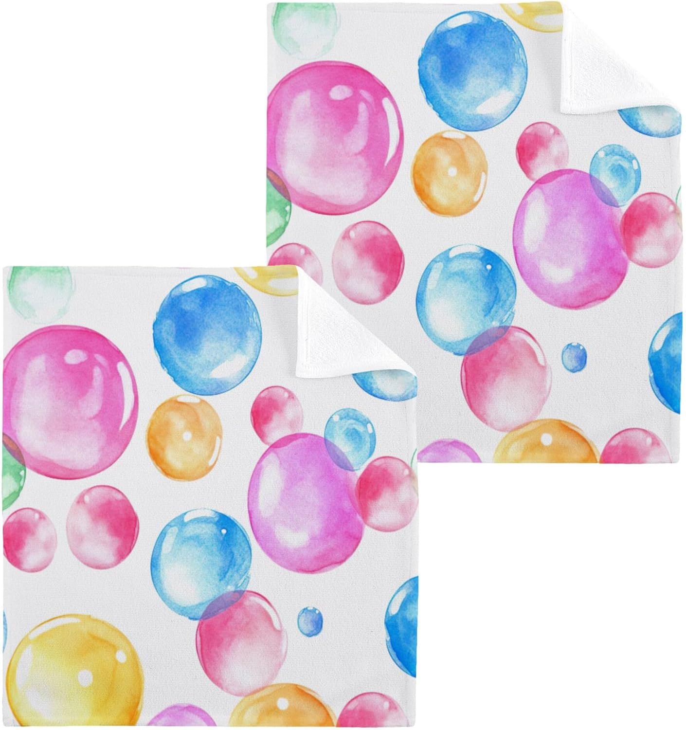 Xigua Watercolor Colorful Bubbles Washcloth Set 10