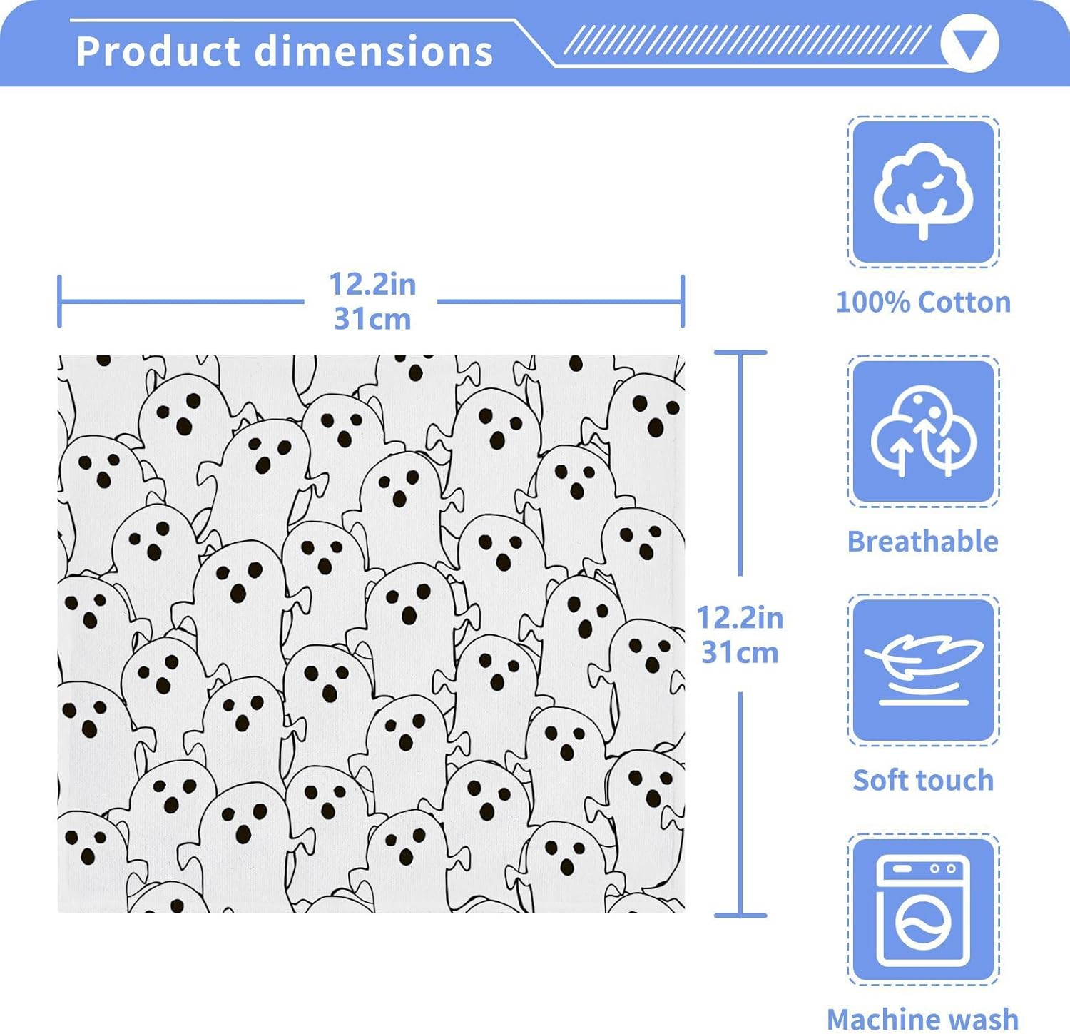 Halloween Ghost Washcloths 2 Pack