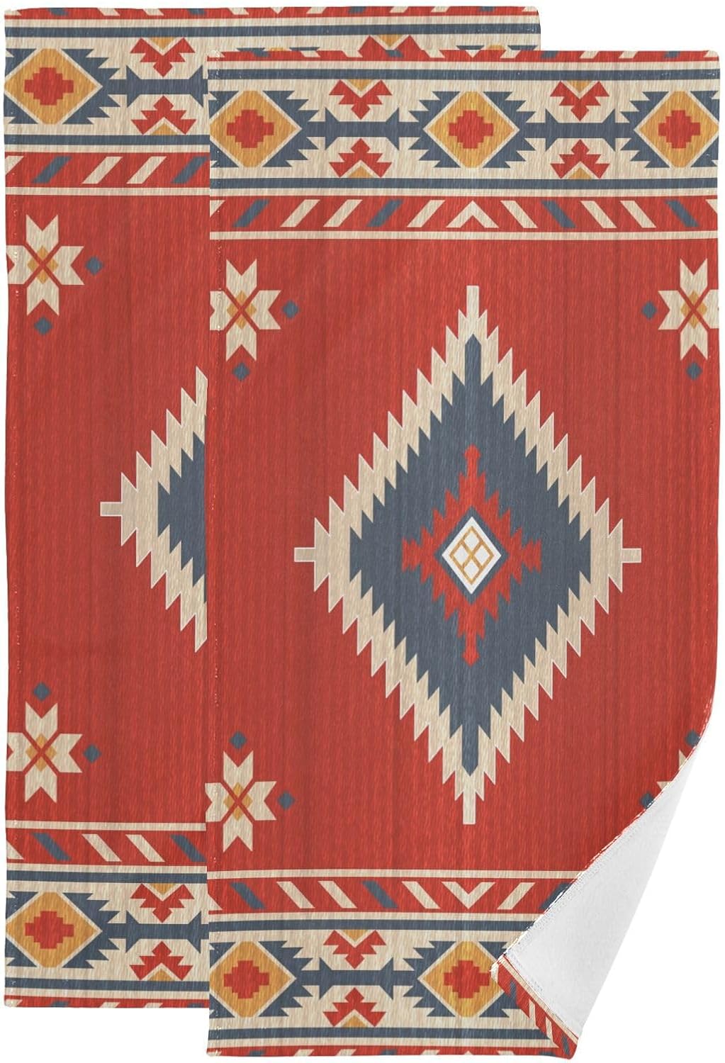 Unique Geometric Red Bath Towels