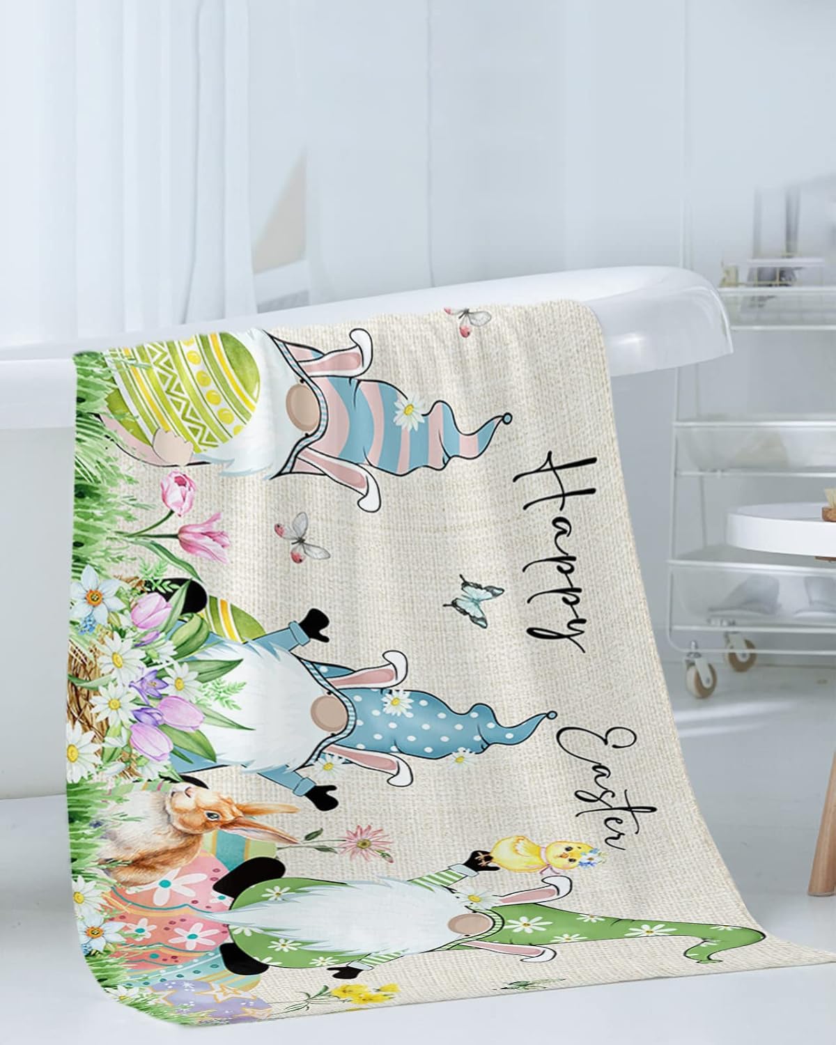 CosyBright 3 Piece Bath Towels Set Easter Bunny
