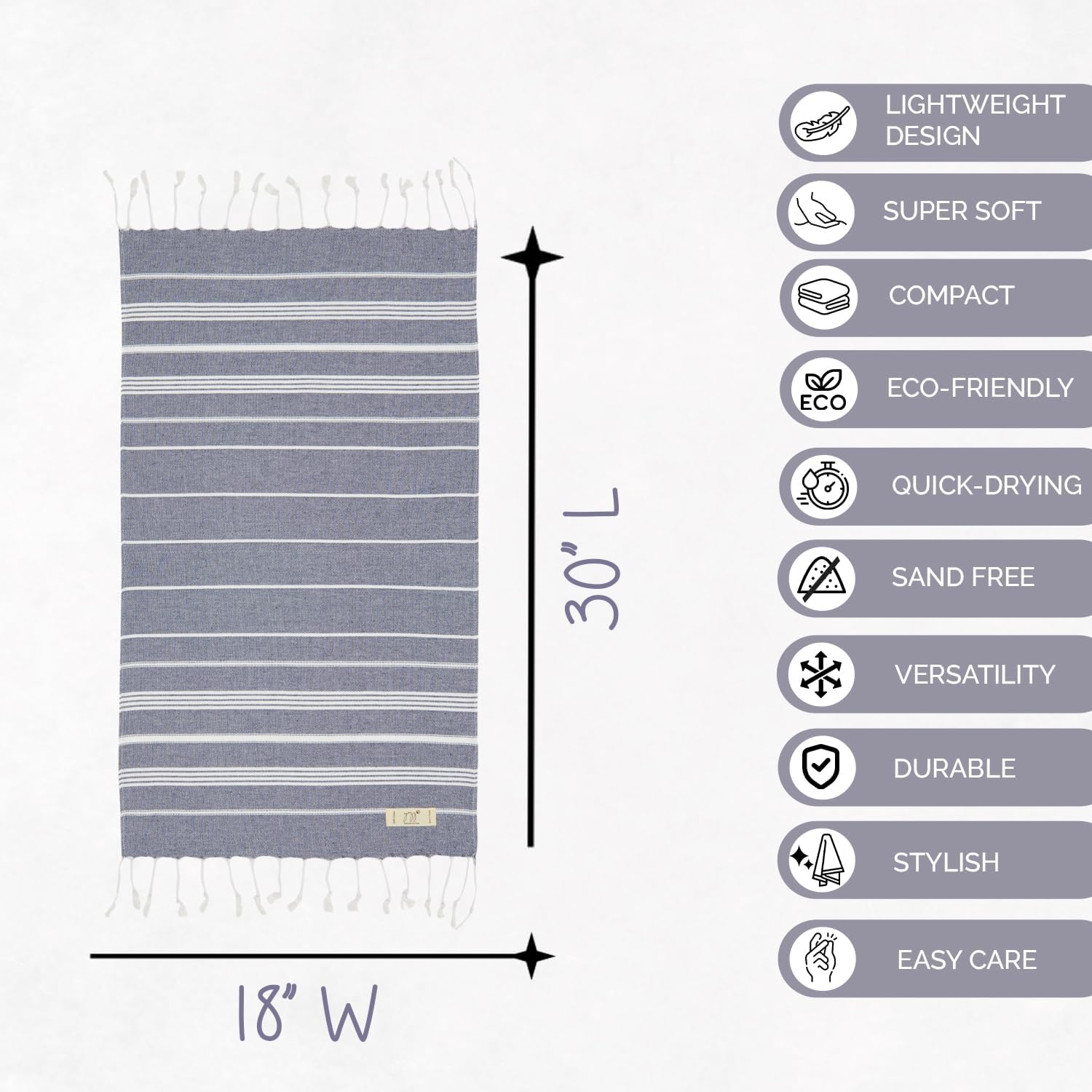 Indigo Delight Set of 2 Turkish Hand Towels