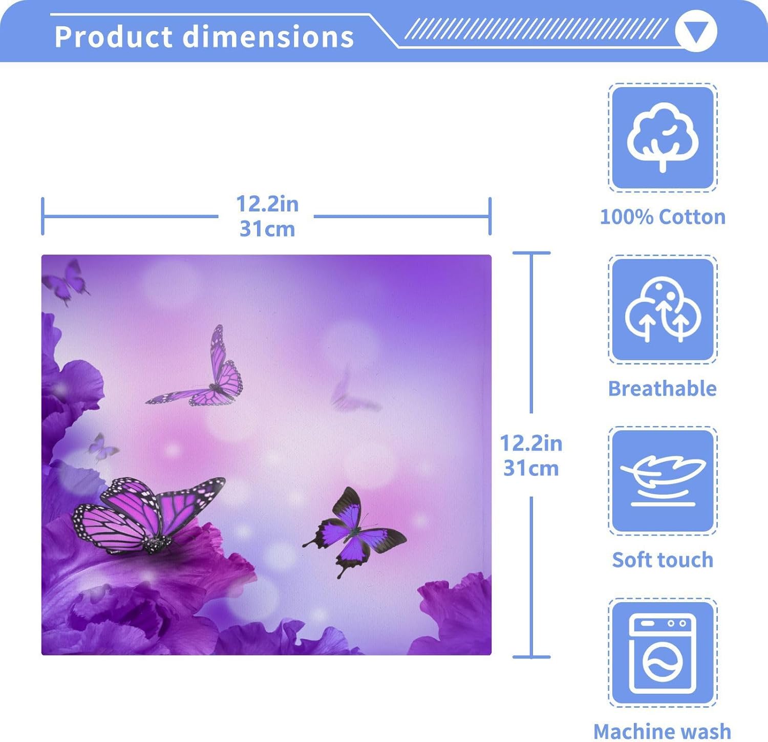 Durable Soft 12x12 Washcloth Set Perfect for BATH KITCHEN GYM SPA