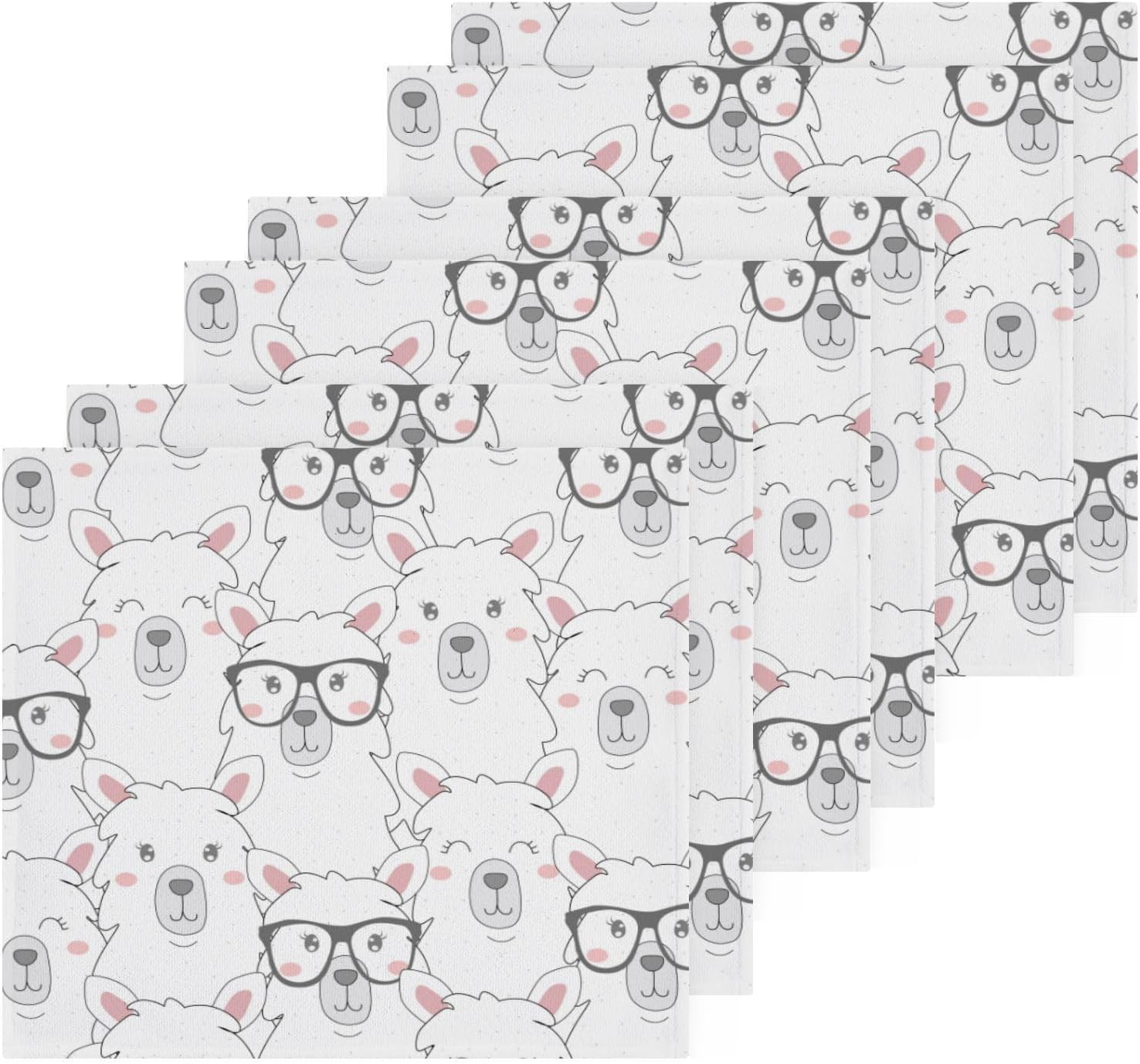 Cute Llama Washcloths 2 Pack Soft Absorbent Towels