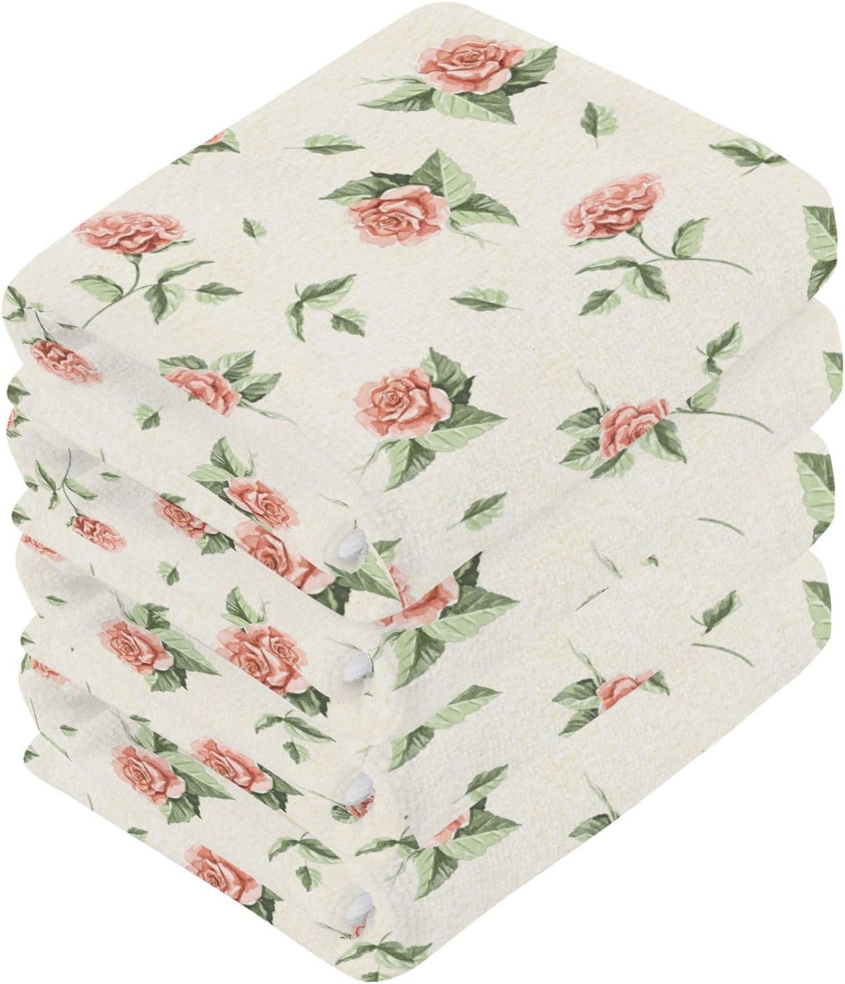 Vintage Rose Beige Four-Piece Washcloth Set