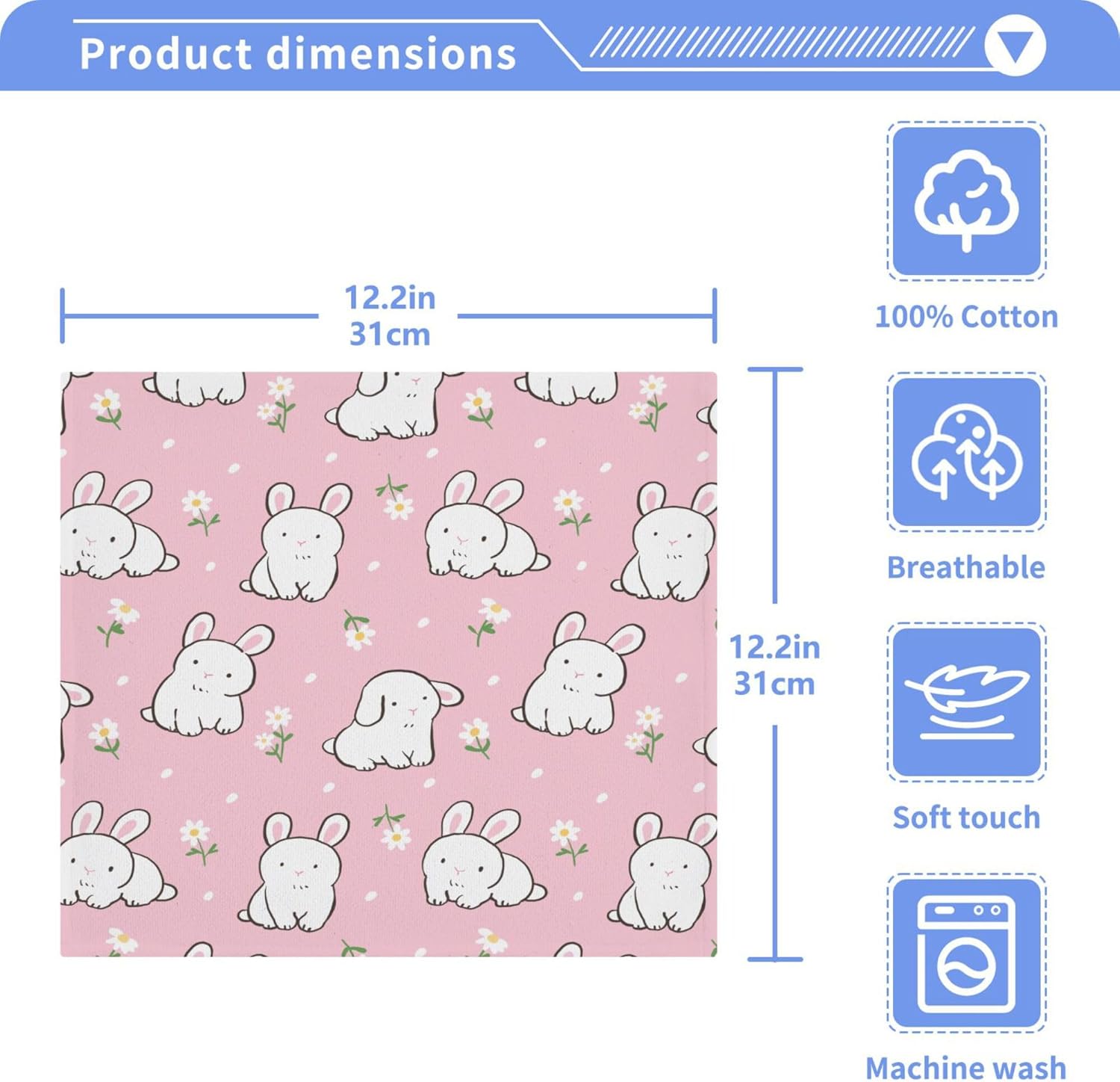 Xigua Cute Rabbit Washcloth Set