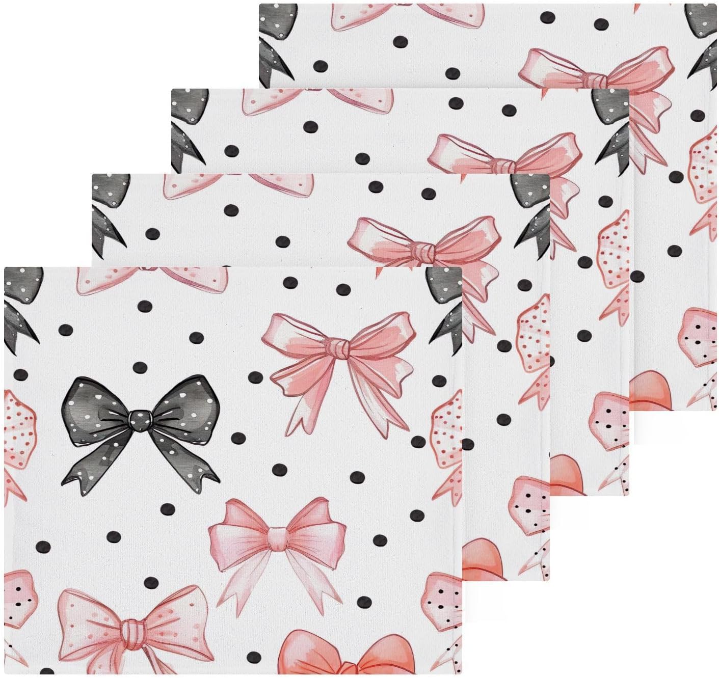 Bow Dots Washcloth Set