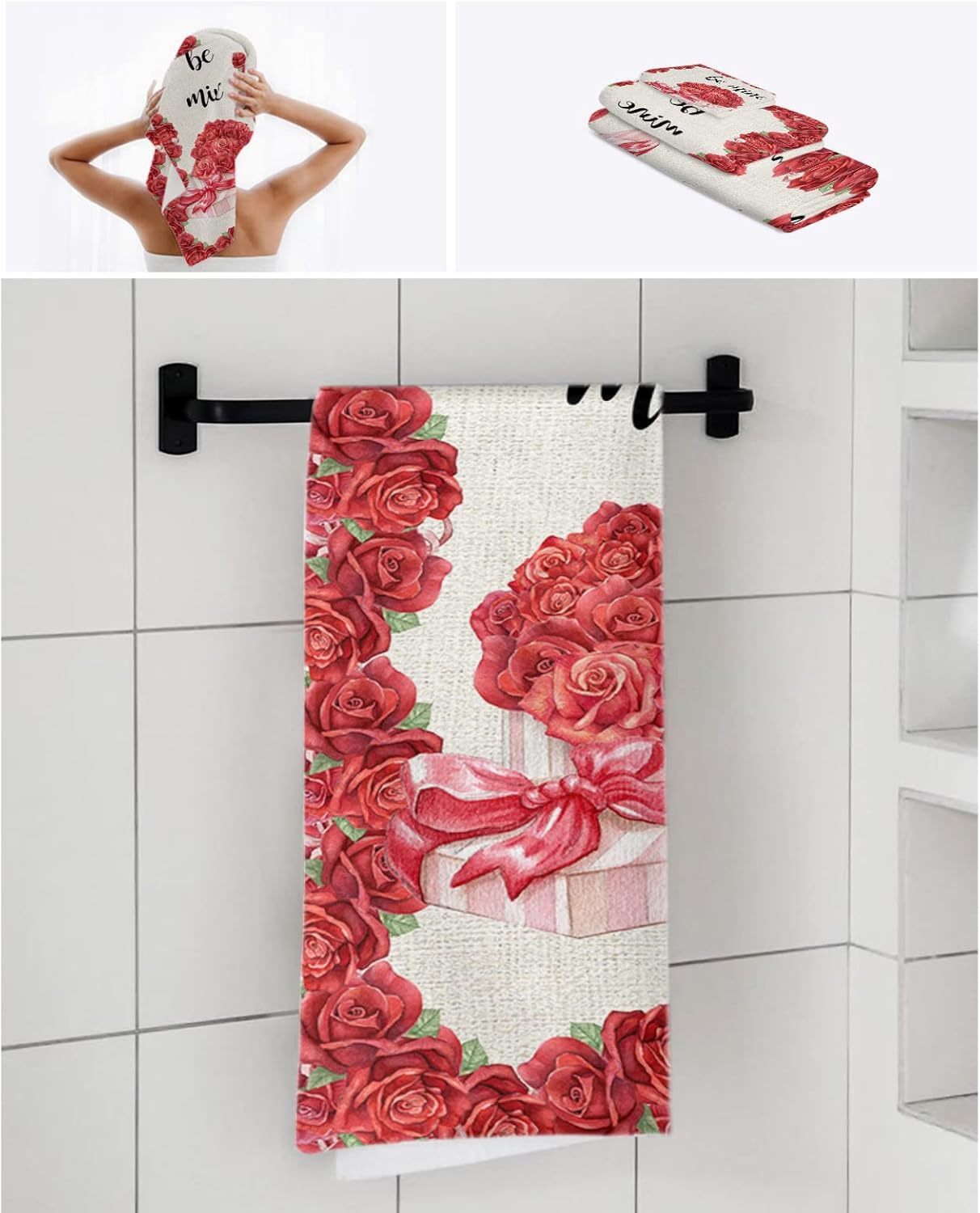 3-Pack Rose Linen Towels Set