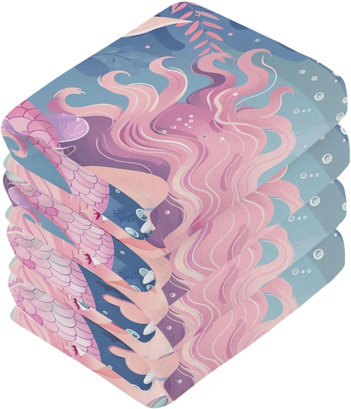 Mermaid Washcloths 2 Pack Soft Absorbent Towels