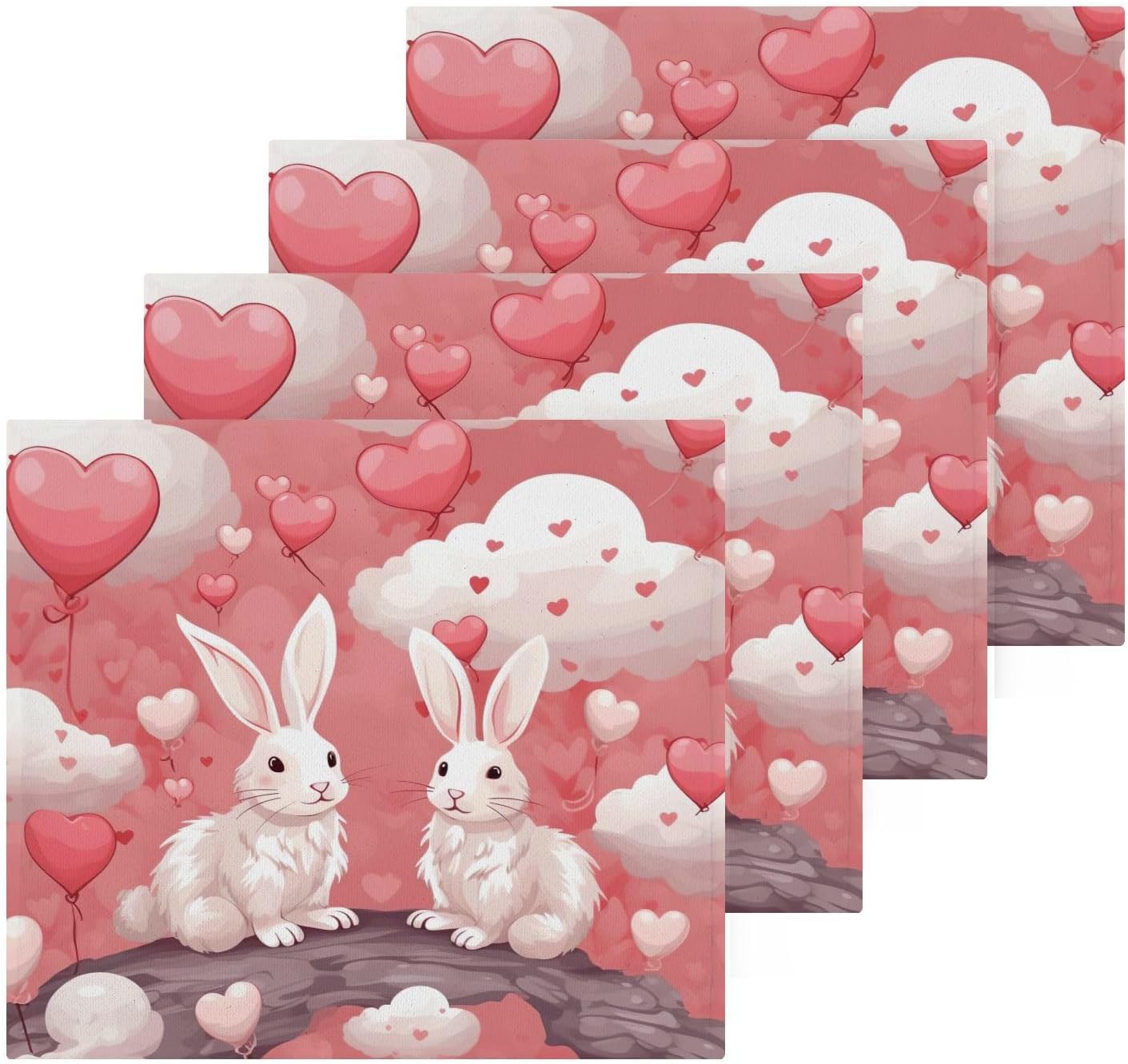 YETTASBIN Bunny Heart Washcloth Set 2-Pack