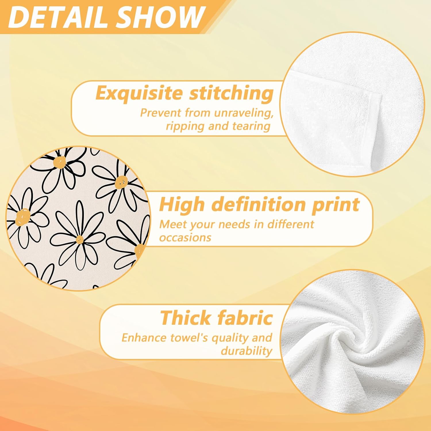 Double-Soft Daisy Floral Bath Towels for Home Gym