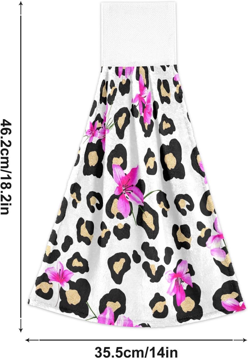 RPLIFE Black Leopard Spots Twin Pack Kitchen Hand Towels