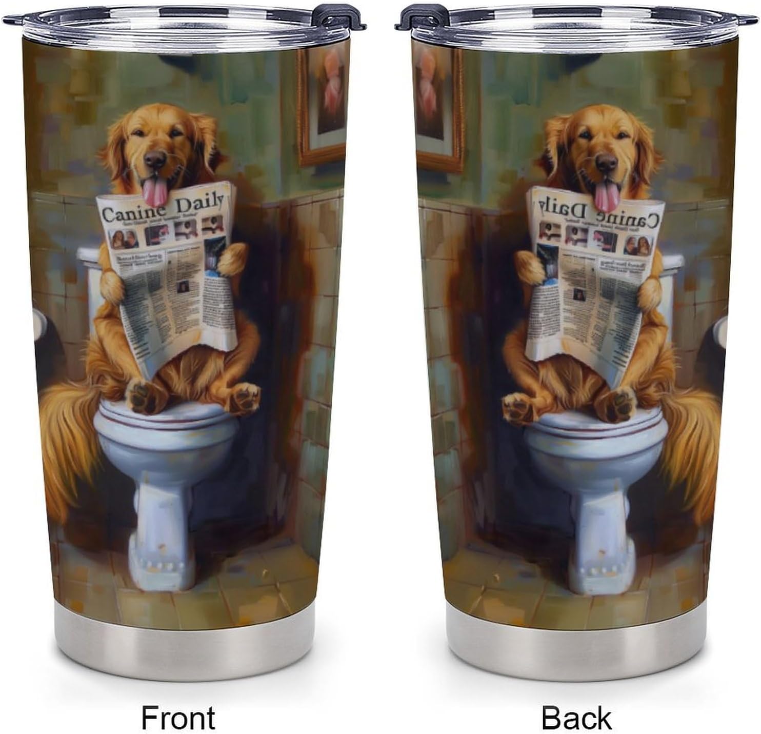 Golden Retriever Travel Tumbler Insulated Stainless Steel 20 oz