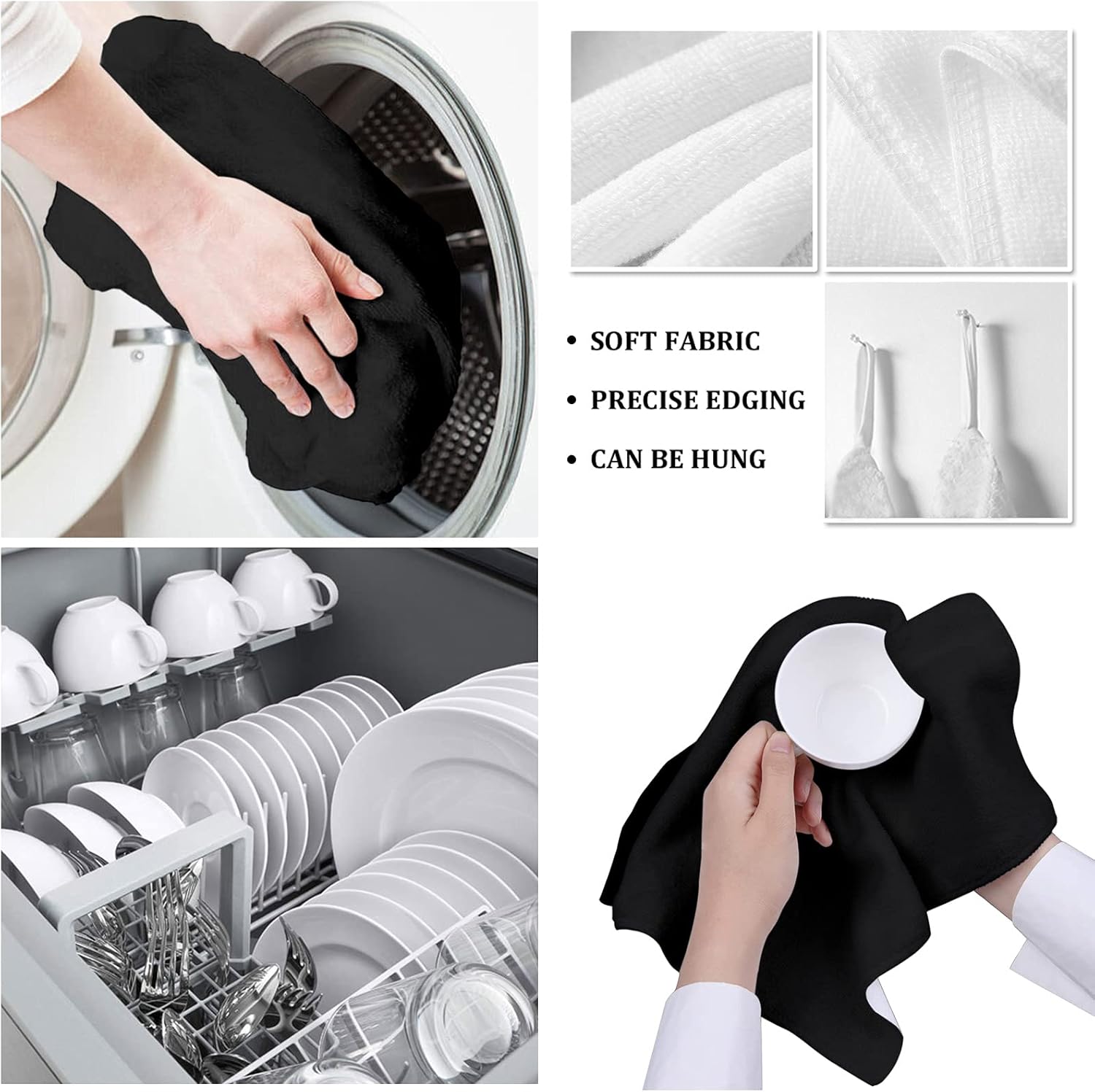 4-Pack Multi-Purpose Kitchen Towels Absorbent Durable and Easy to Dry