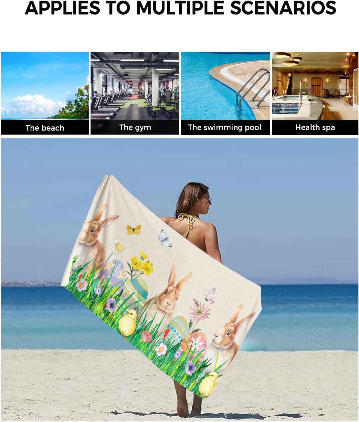 Easter-Themed bath towel set with soft and absorbent towels