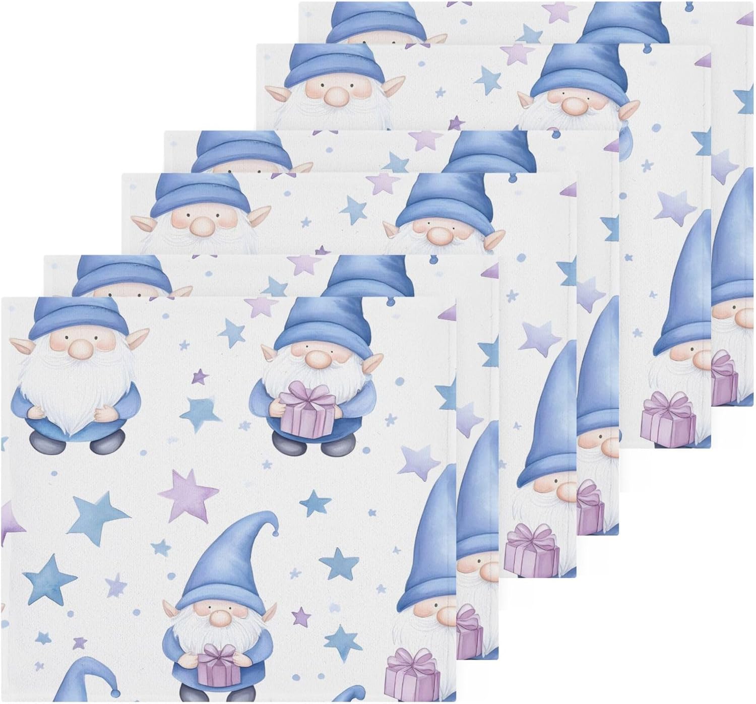 Xigua Watercolor Gnomes Washcloth Set 2-12 Pk