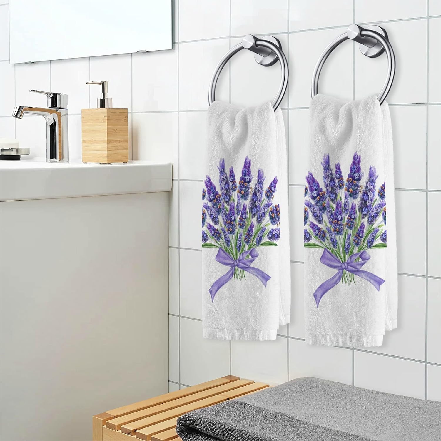 Elegant Lavender at Home bath towels