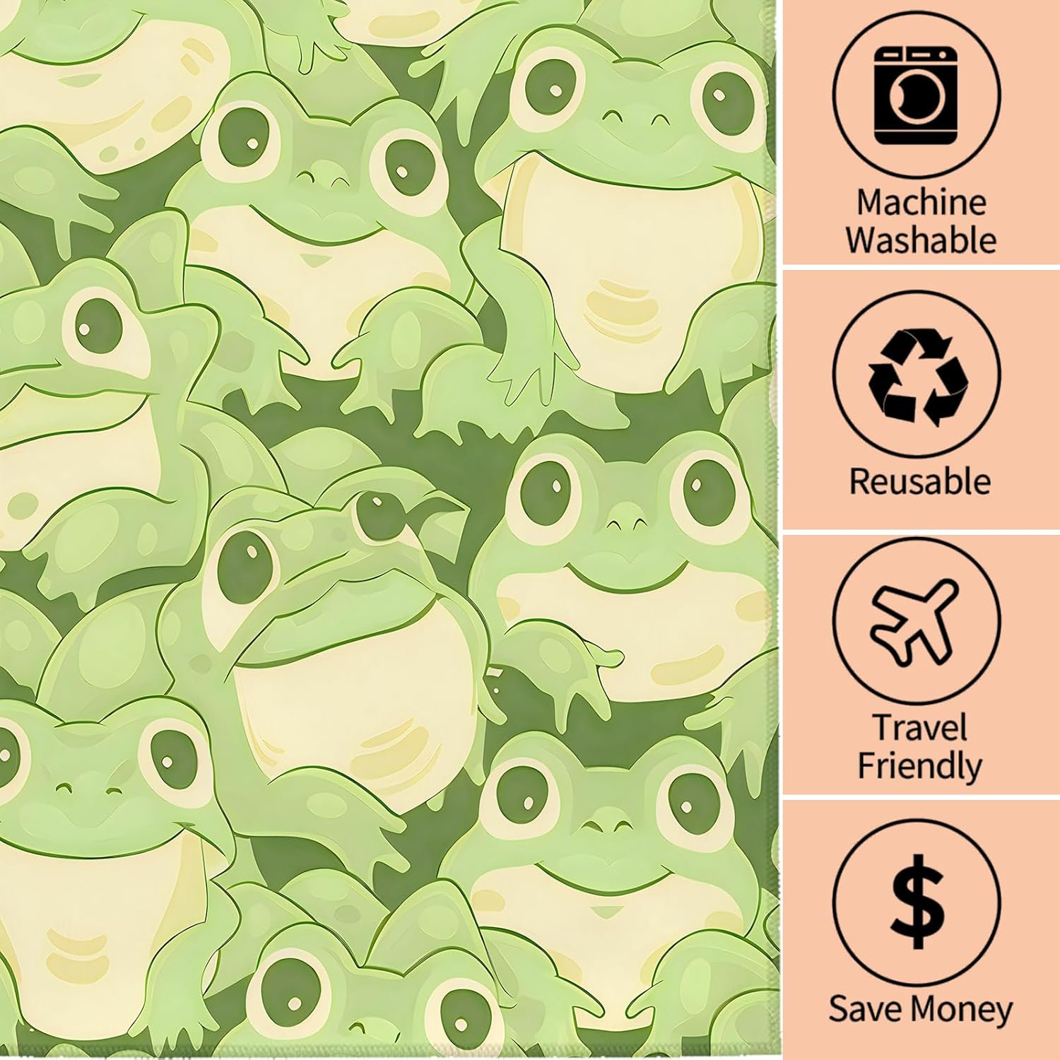 AmePay Cute Frog Hand Towels Set of 2 145 x 28