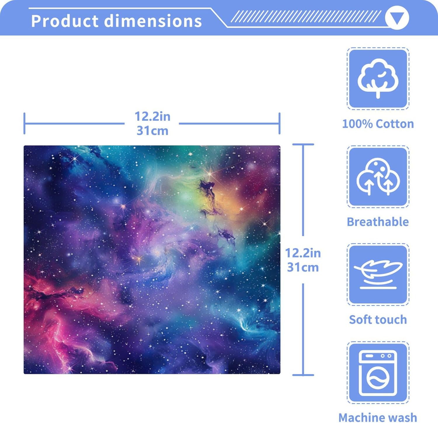 Xigua Galaxy Washcloth Set GLOW-FULL Performance Eco-Friendly and Machine Washable