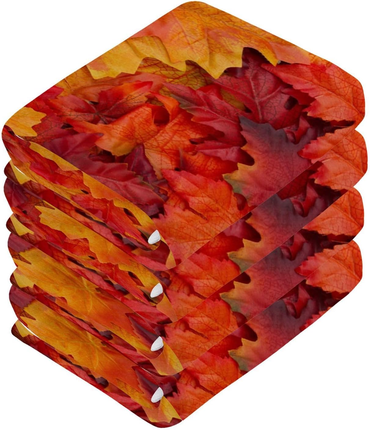 Autumn Leaves 12x12 Cotton Bath Towels Set