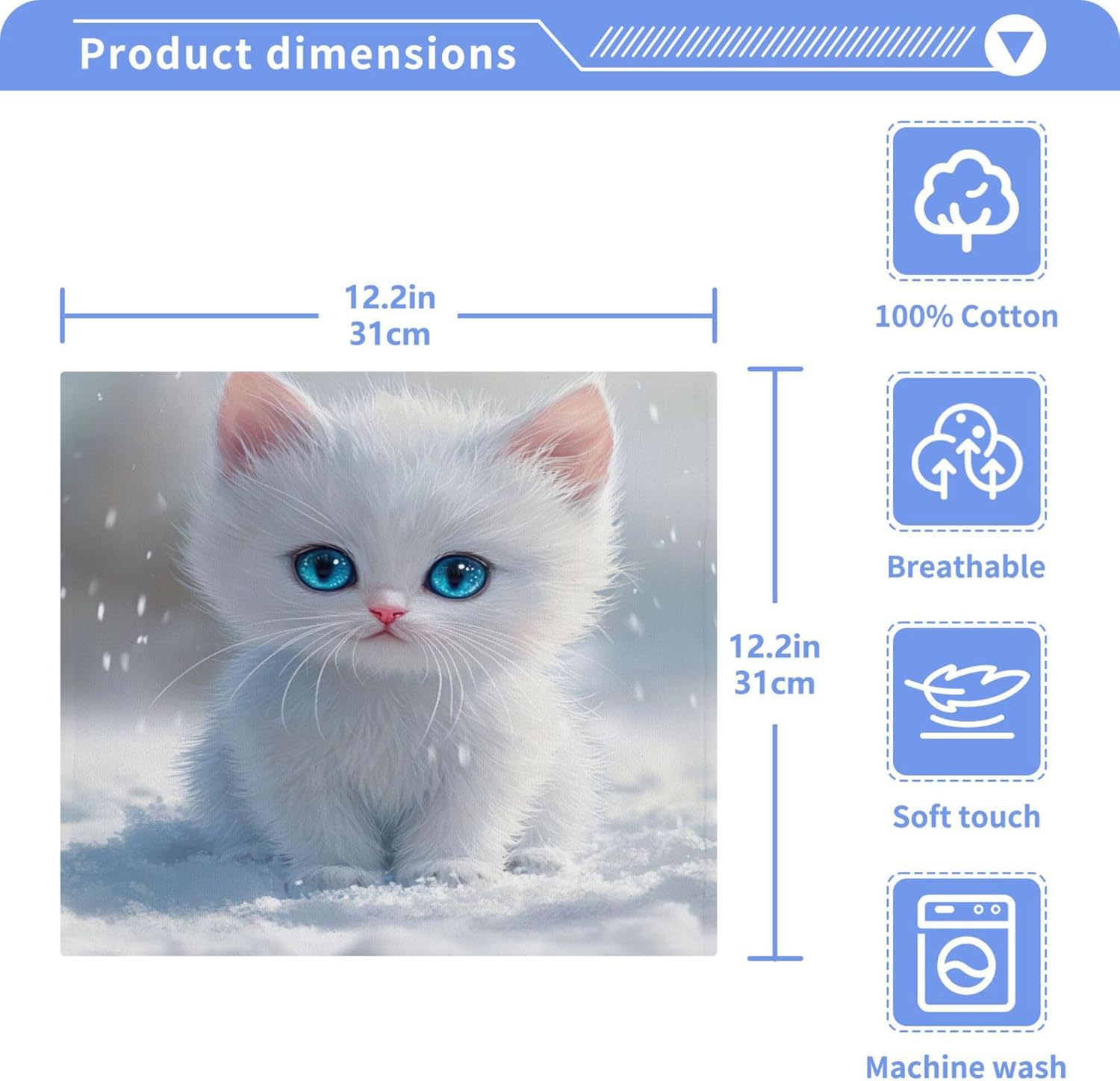 Xigua Cute Kitten Washcloth Set