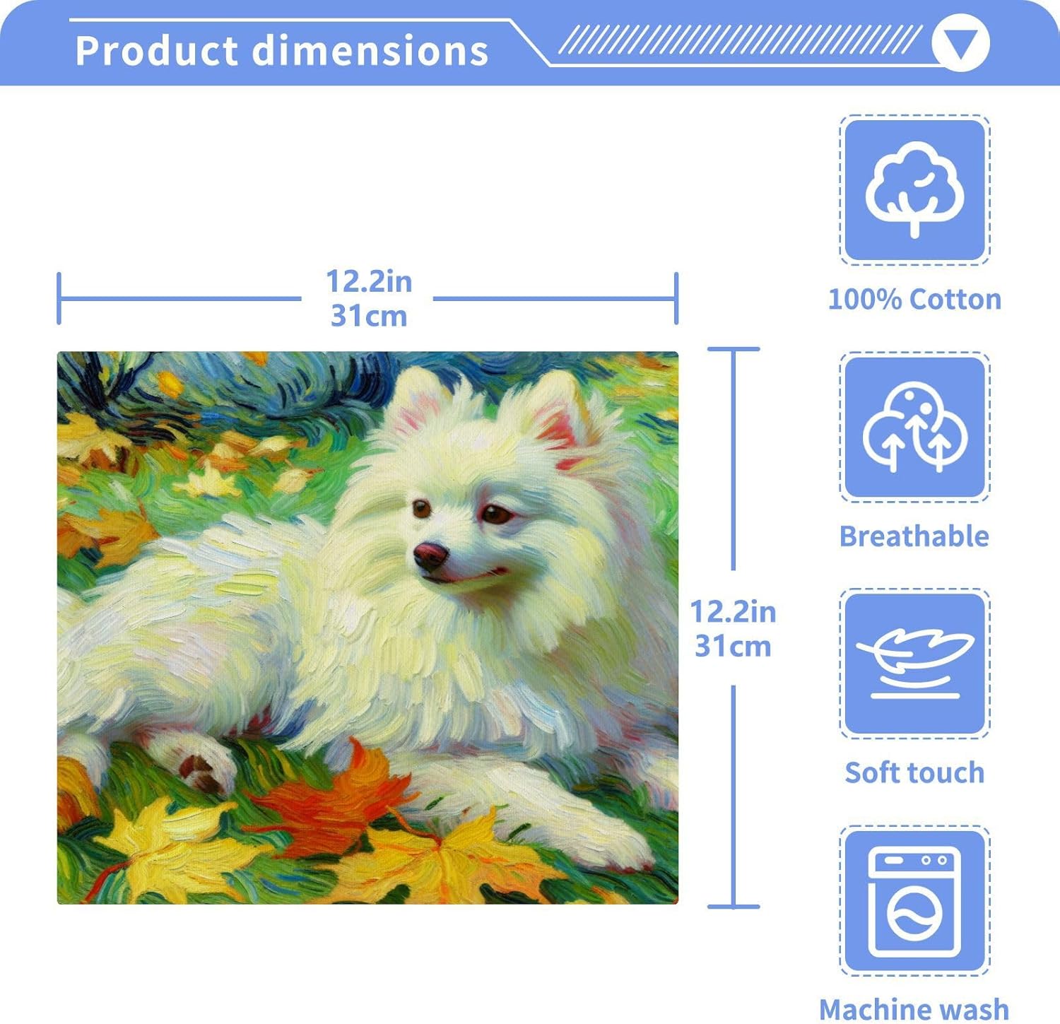 Two-Piece Set - Van Gogh Spitz Autumn Washcloths Towels