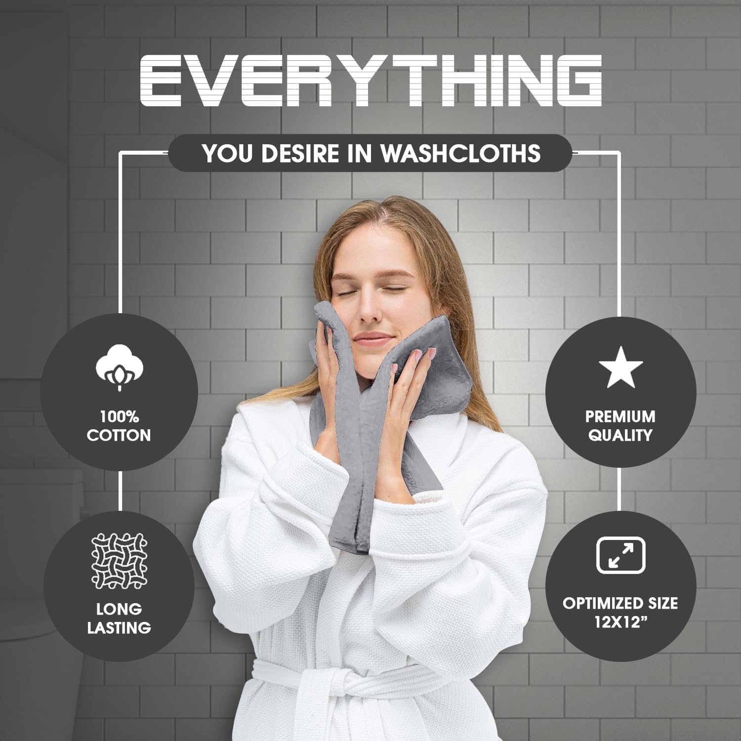 100 Cotton Wash Cloths