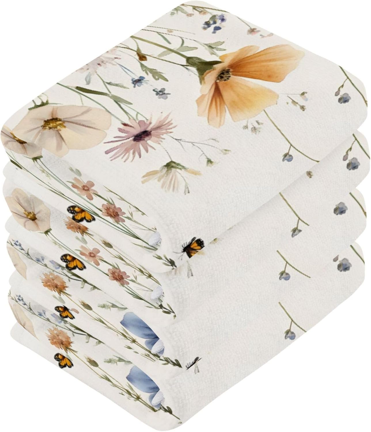 Xigua Wildflowers Washcloths Set of 2 12x12 Inch 1