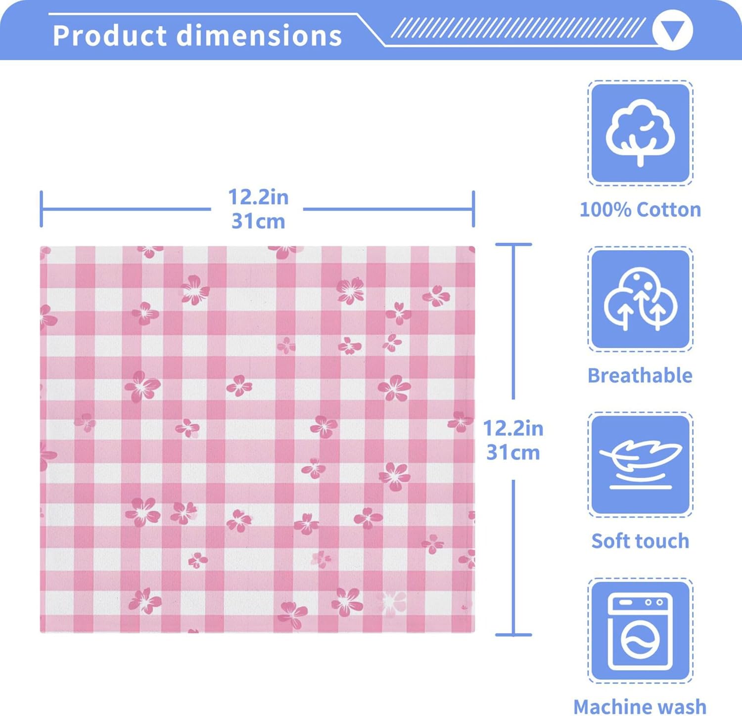 Elegant Flower-Printed Washcloth Set