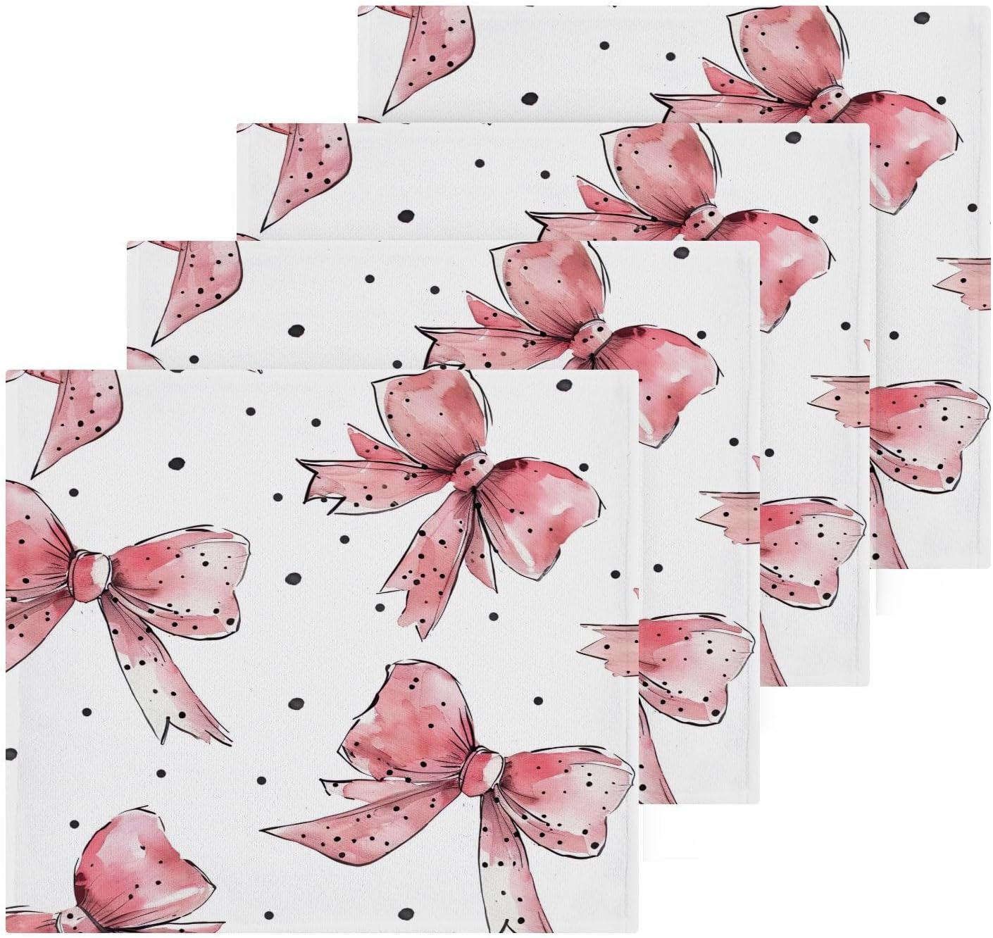 Perfectly Soft and Absorbent Pink Bow Washcloths