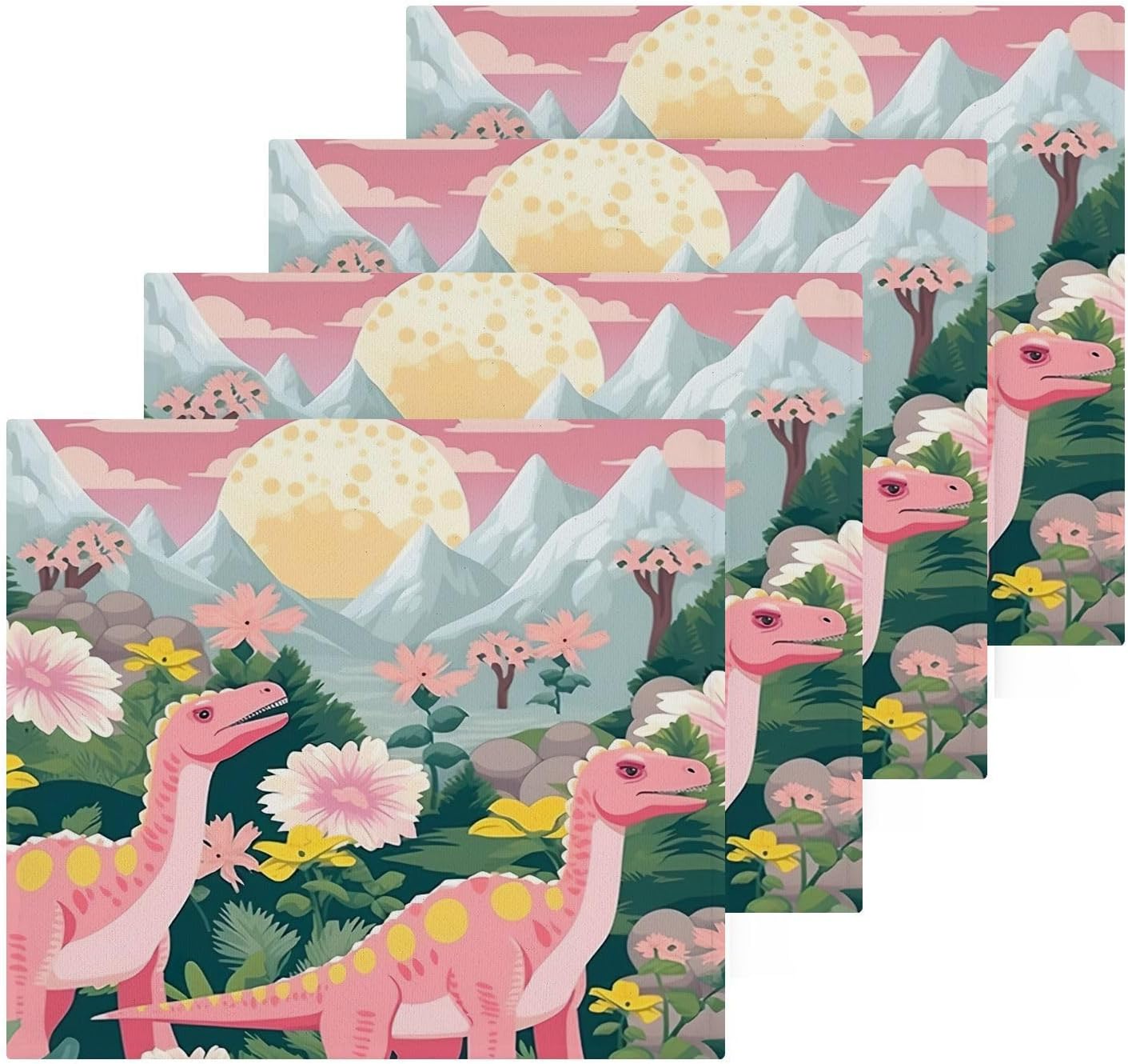 Dinosaur-themed Face Towel Set for Kids Babies