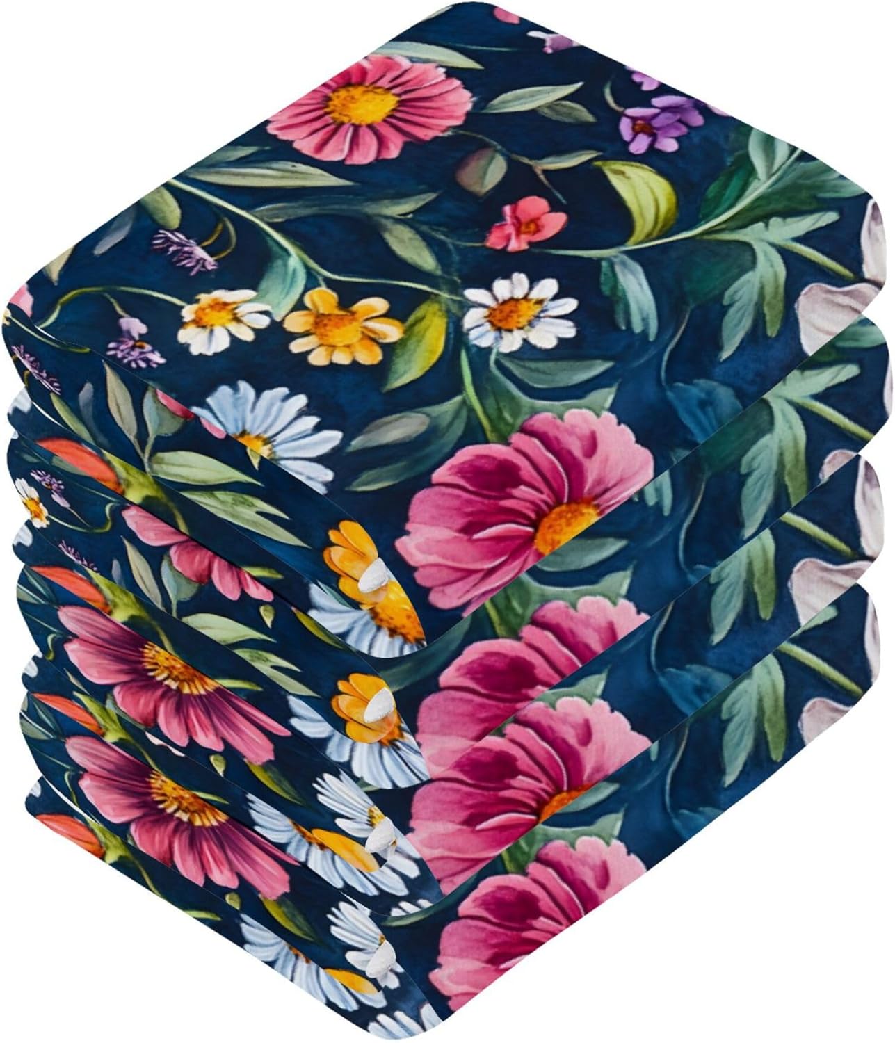 Durable Washcloth Set with Wildflowers 2-12 Sizes
