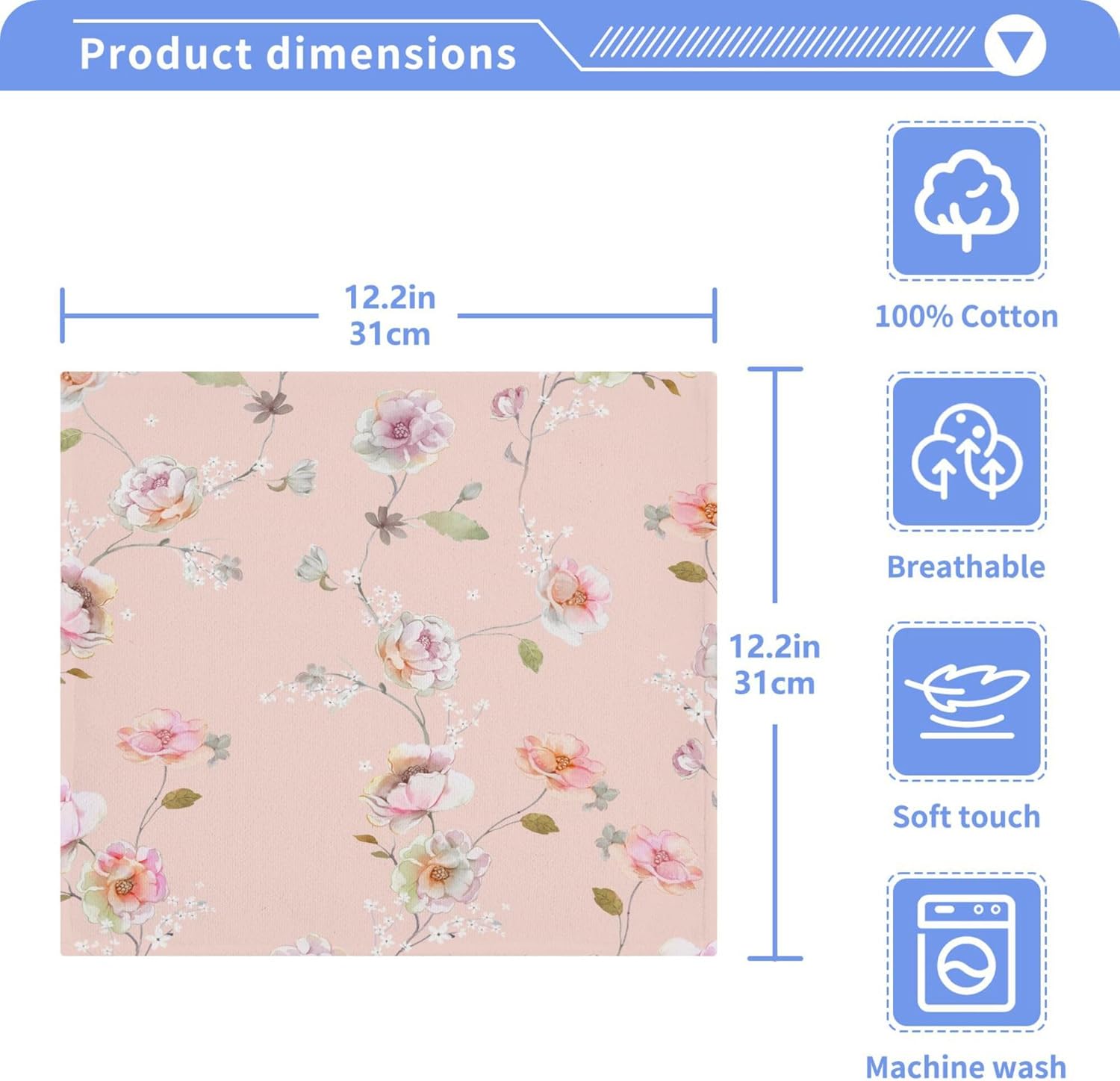 Xigua Beautiful Floral Washcloth Set