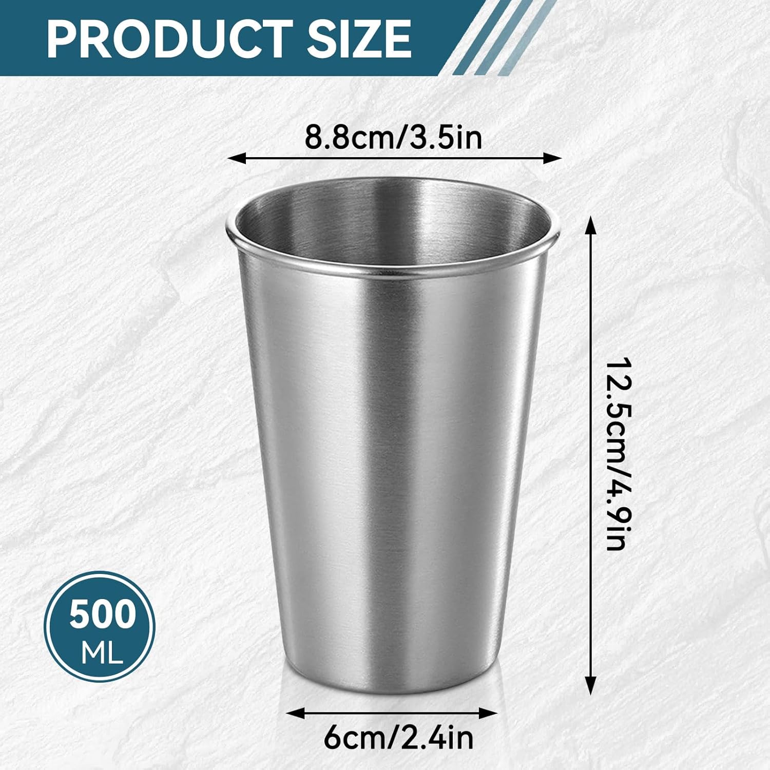Sturdy 500ml Stainless Steel Juice Cup for Hot Cold Drinks