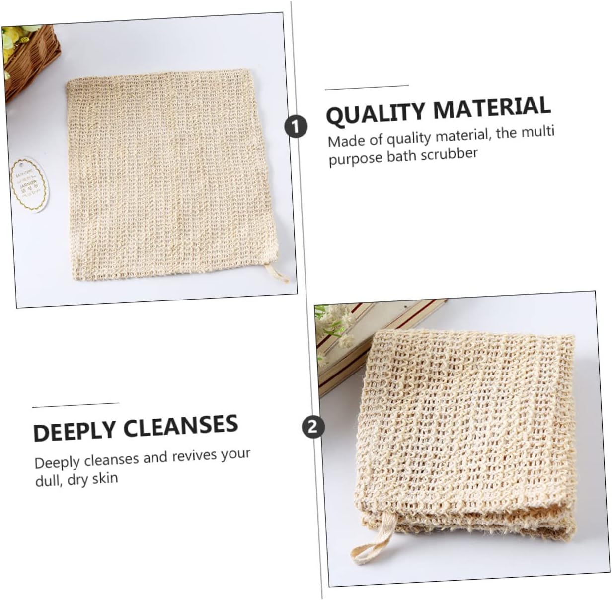 Csieeo 5pc Cotton Linen Bath Towels Set