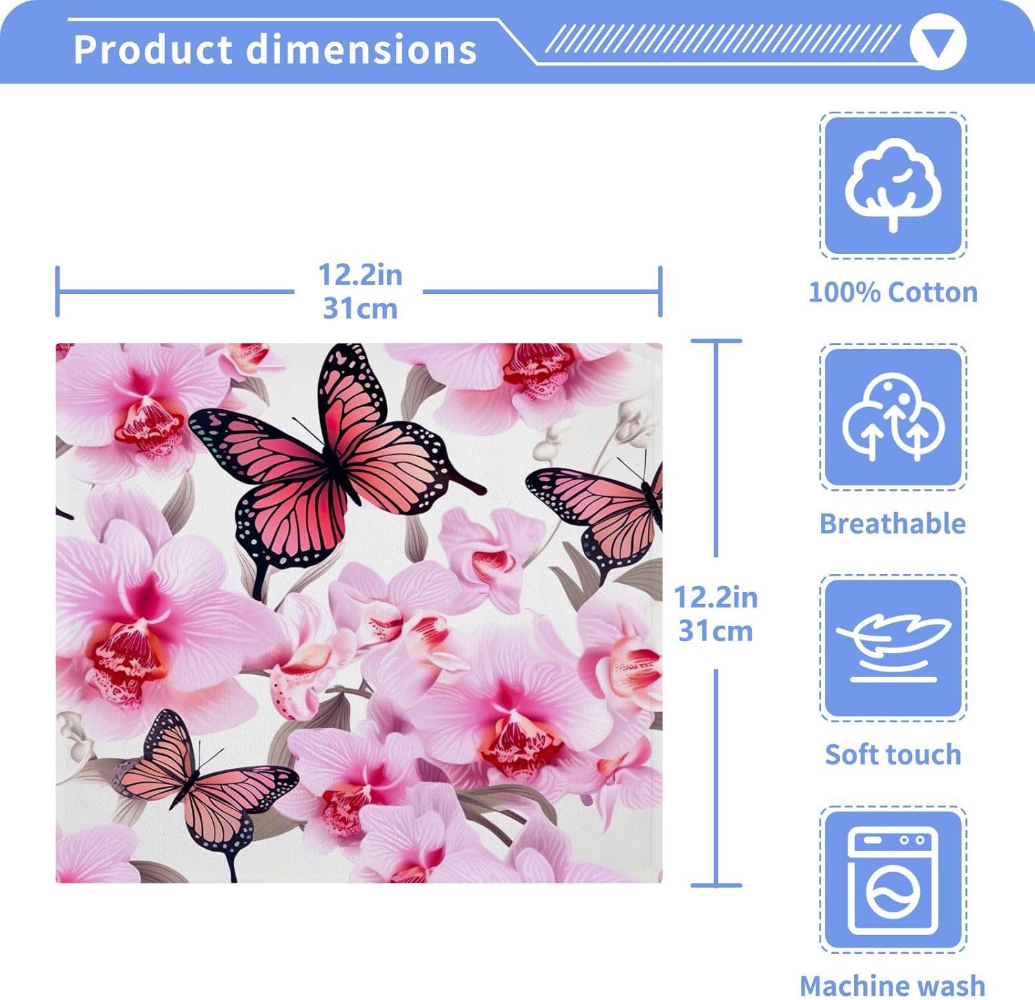 YETTASBINButterfly Flower Washcloth Set 2-Pack