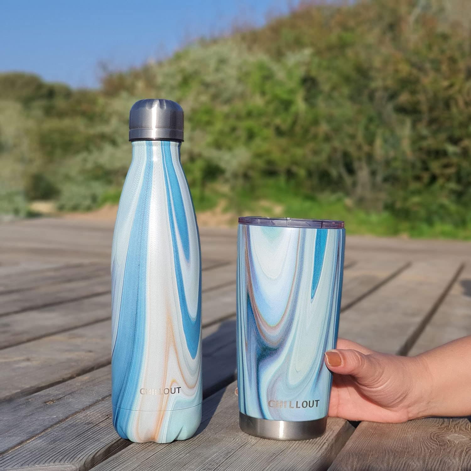 CHILLOUT LIFE 20 oz Double Wall Vacuum Insulated Stainless Steel Tumbler with Lid
