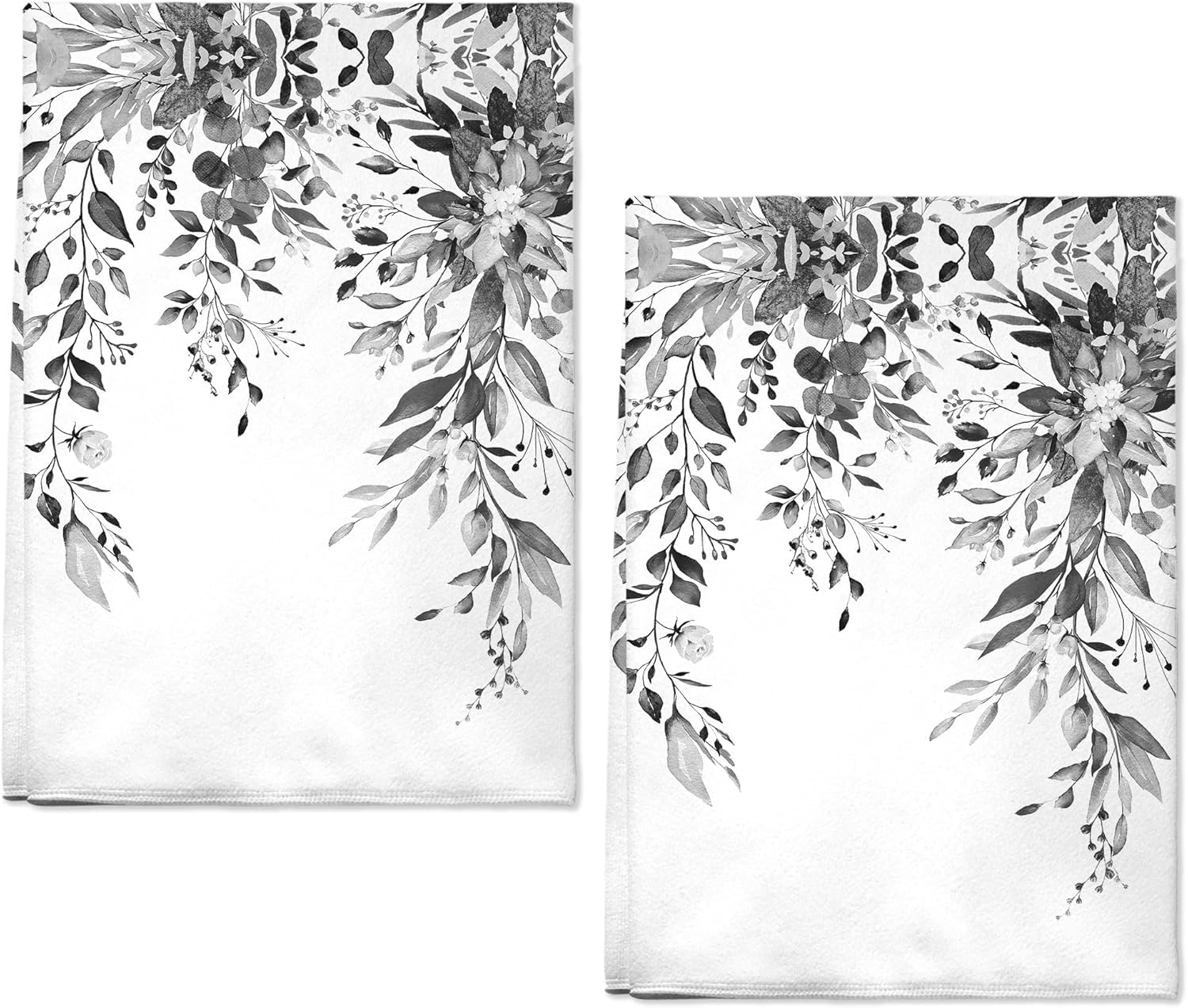 2-Pack Eucalyptus Microfiber Hand Towels Soft Absorbent for Home Travel