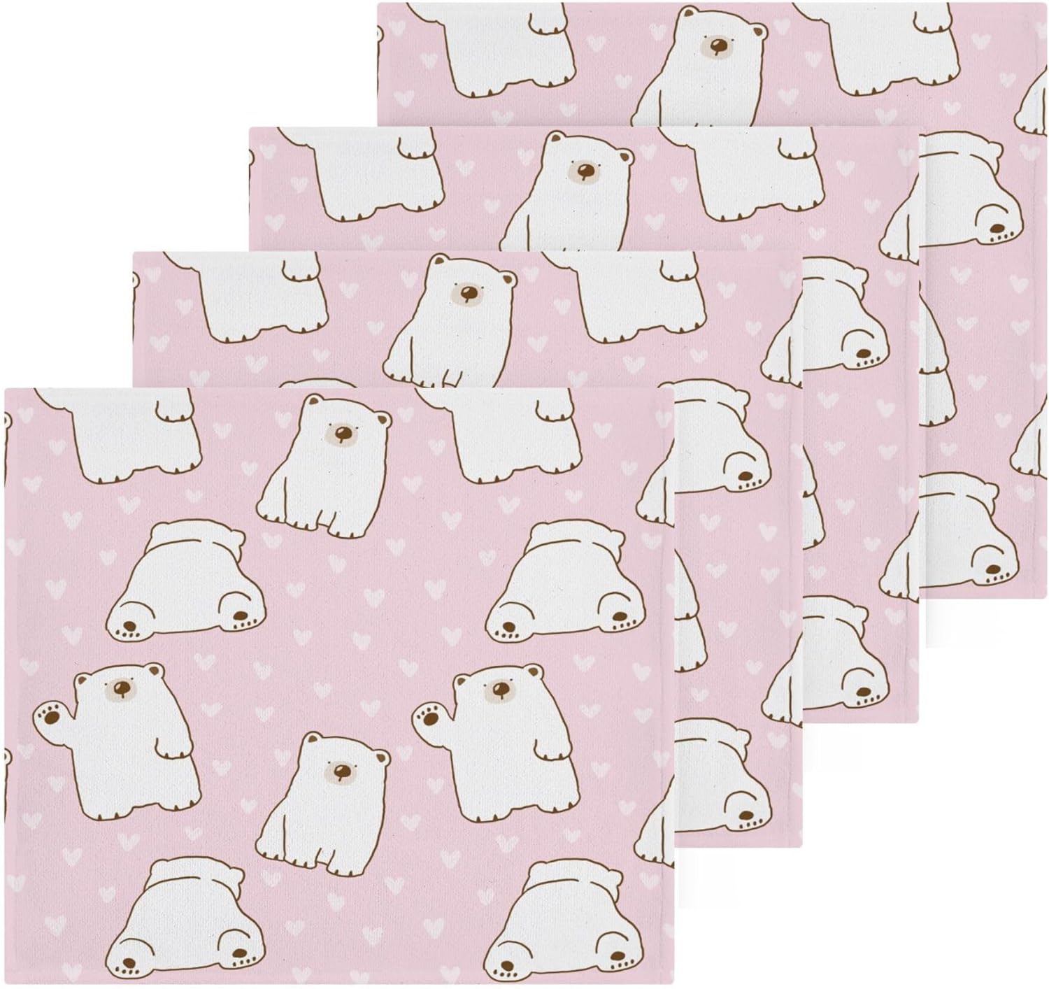 Perfect Multi-Purpose Cartoon Bear Washcloths Face Hand Body Multi-Pack